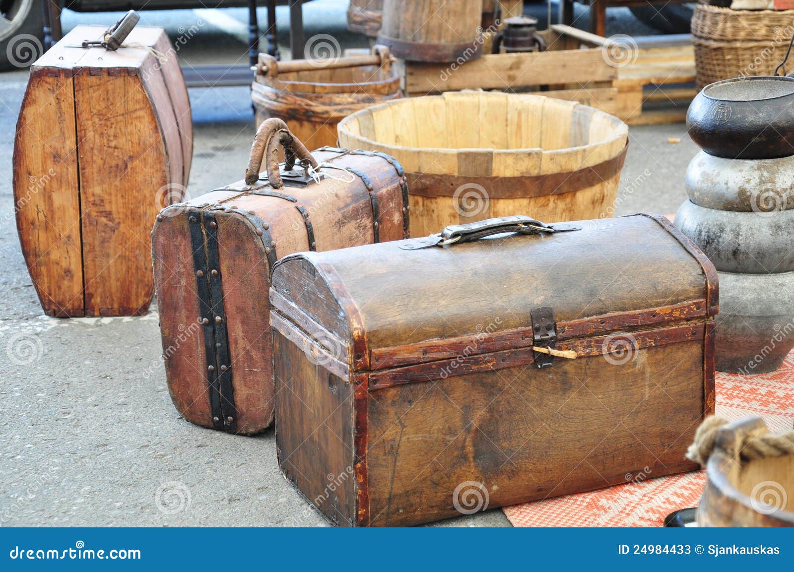Vintage trunks stock image. Image of travel, flea, vintage - 24984433