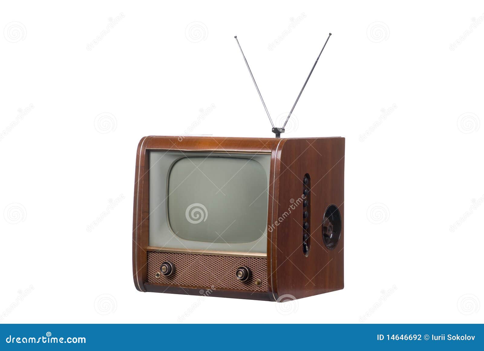 Vintage TV With Antenna Stock Photography Image 14646692