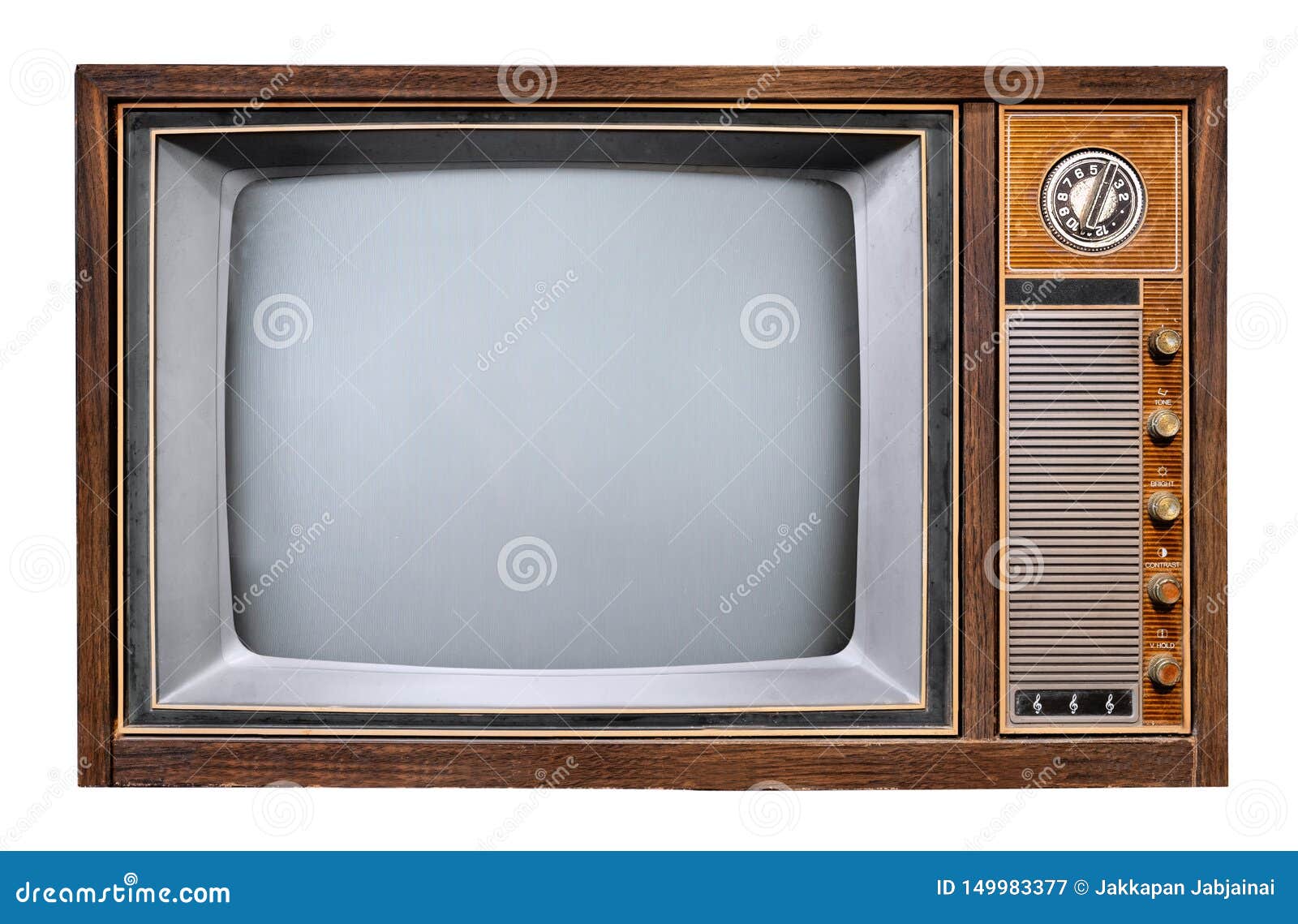 Antique Wooden Box Television Isolated on White Stock Image - Image of  isolated, clipping: 149983377