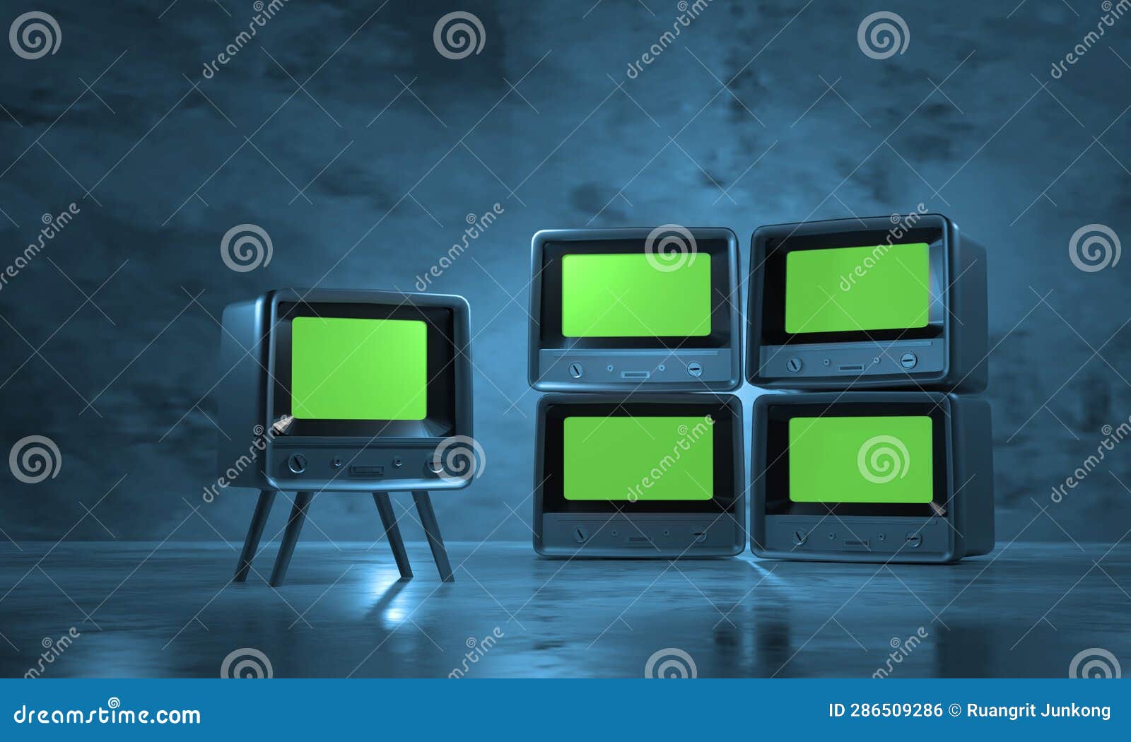 Vintage TV Television Green Screen, Widescreen Old Television Vintage