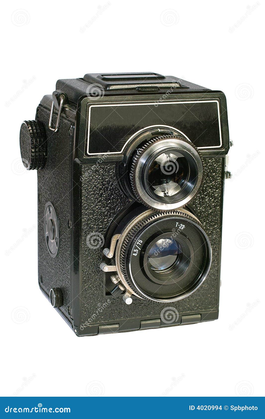 Vintage Two Lens Medium Format Camera. Stock Photo Image of isolated