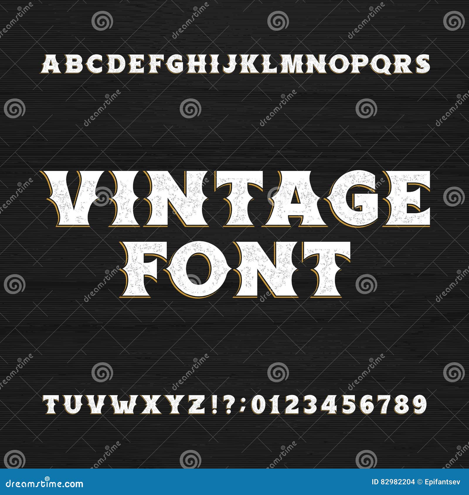 Download Vintage Typeface. Retro Distressed Alphabet Font On A ...