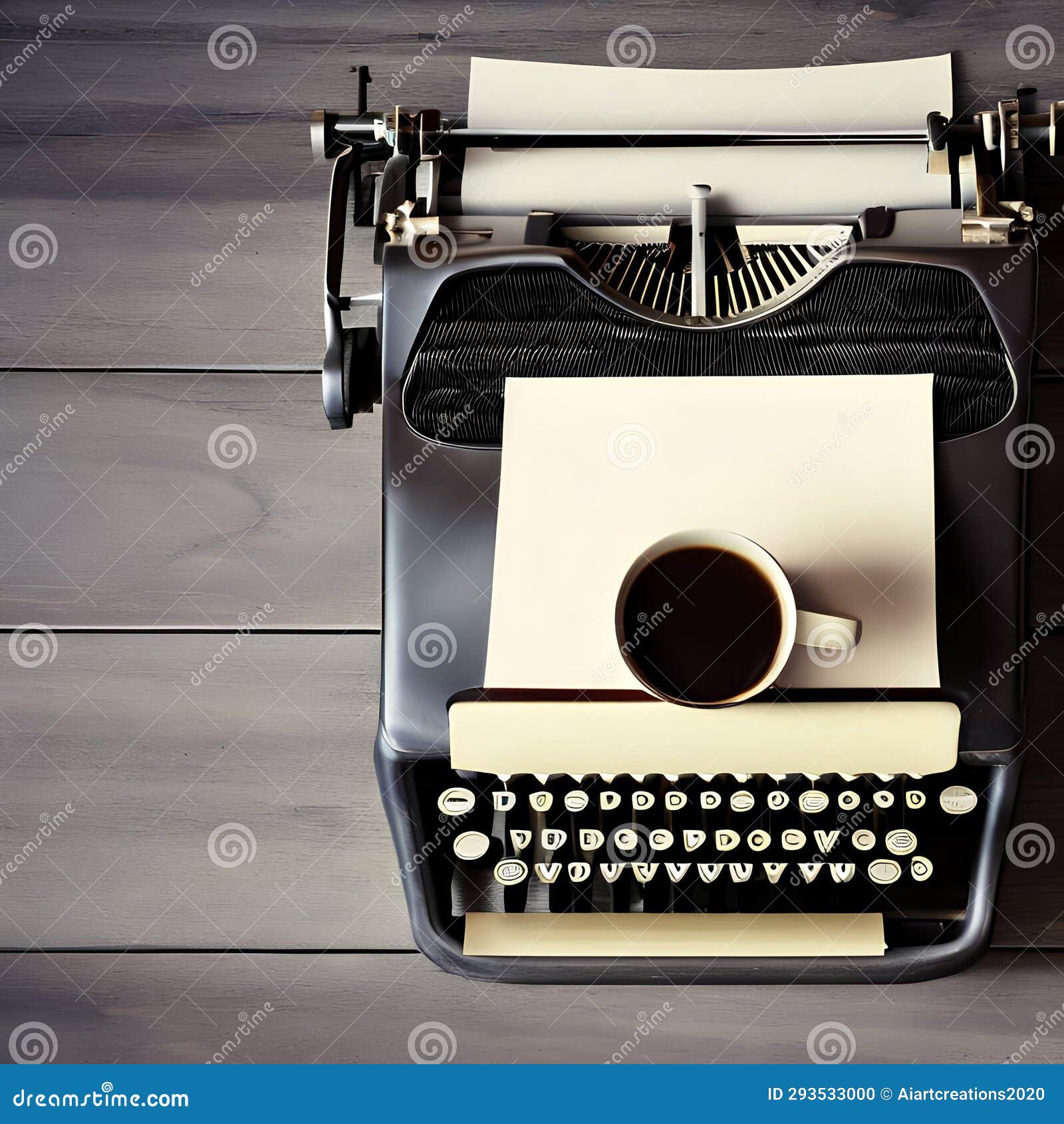 Typing machine type writer with paper sheet Vector Image