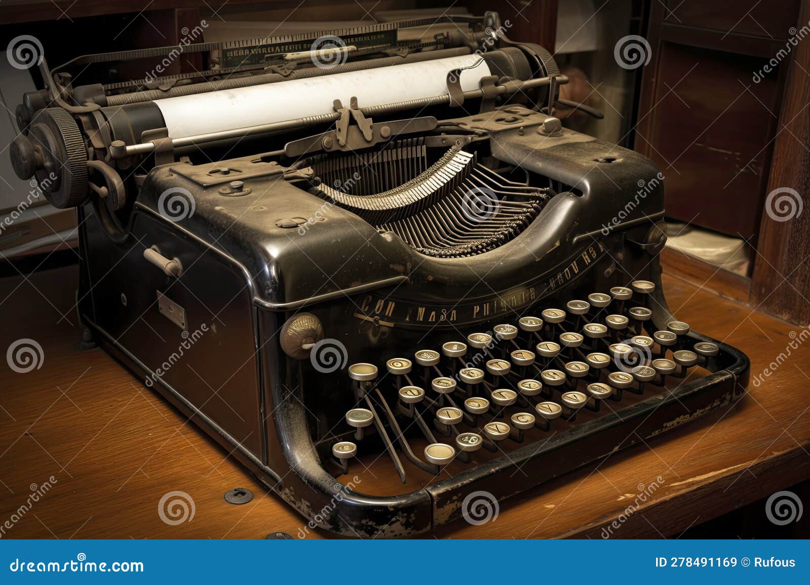 Vintage Typewriter stock illustration. Illustration of keyboard 278491169