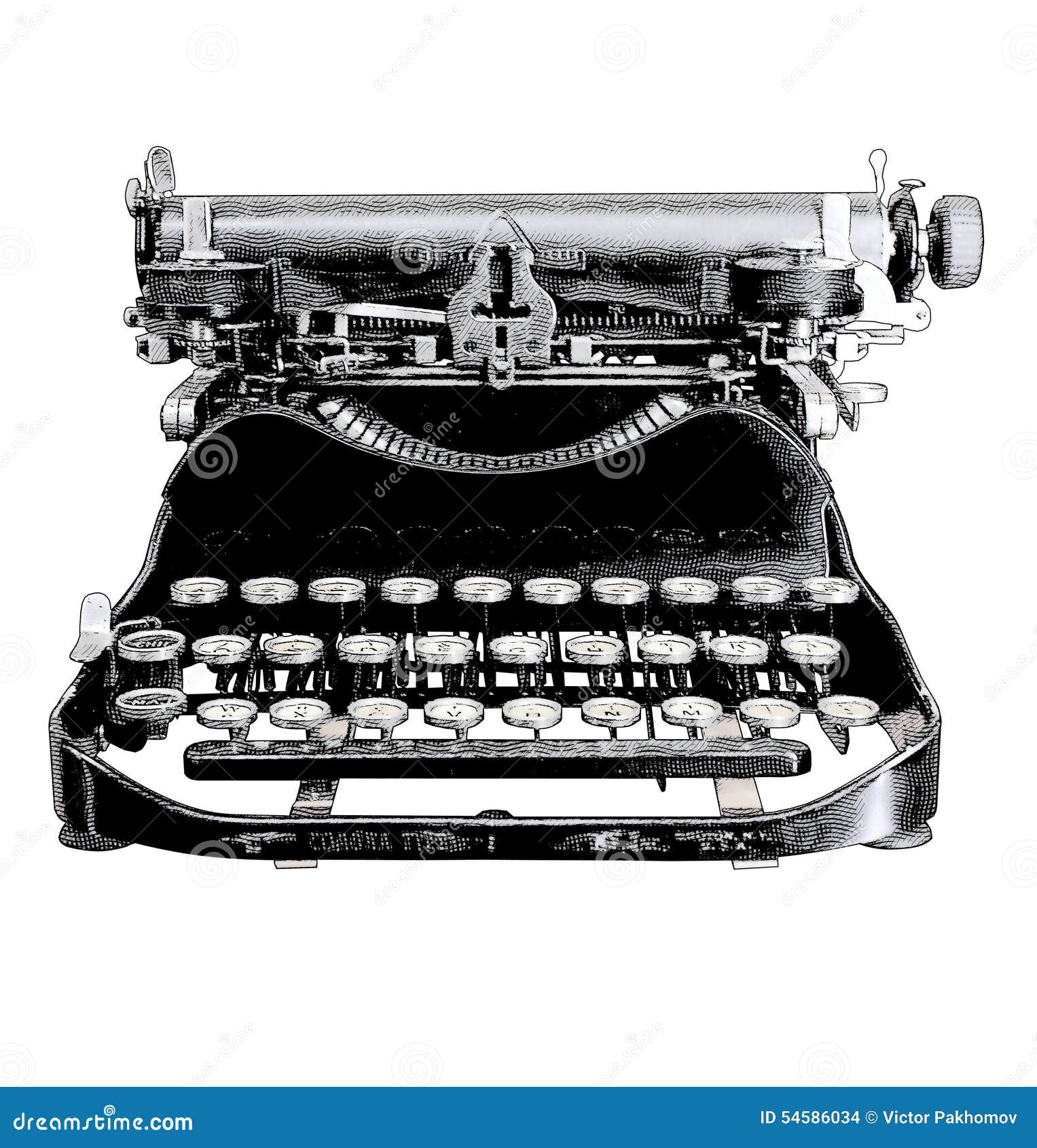 Vintage Typewriter. Vector Drawing Icon 165336725