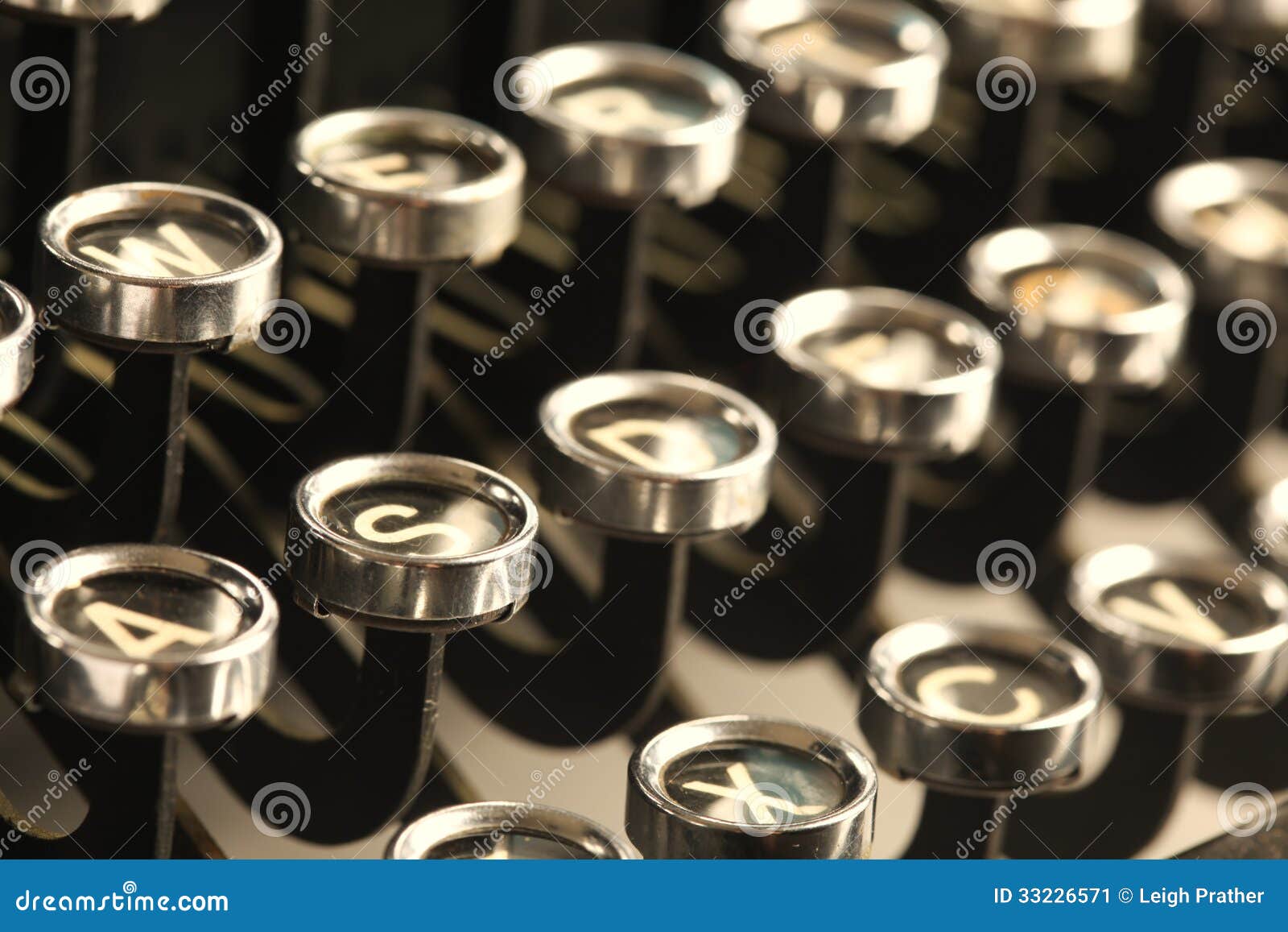 Vintage typewriter keys stock image. Image of classic 33226571