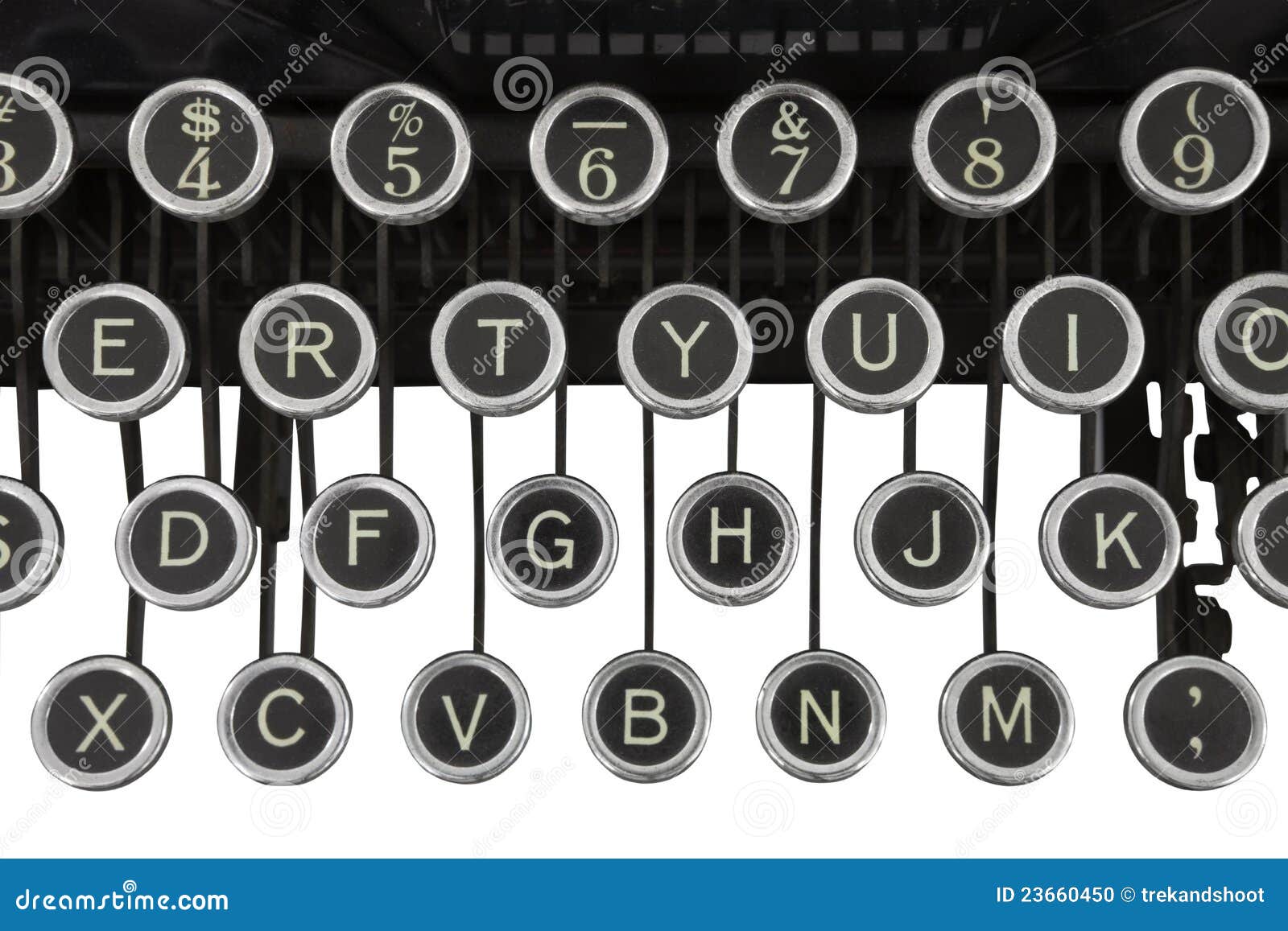 Vintage Typewriter Keys Isolated Stock Photo Image of retro, antique
