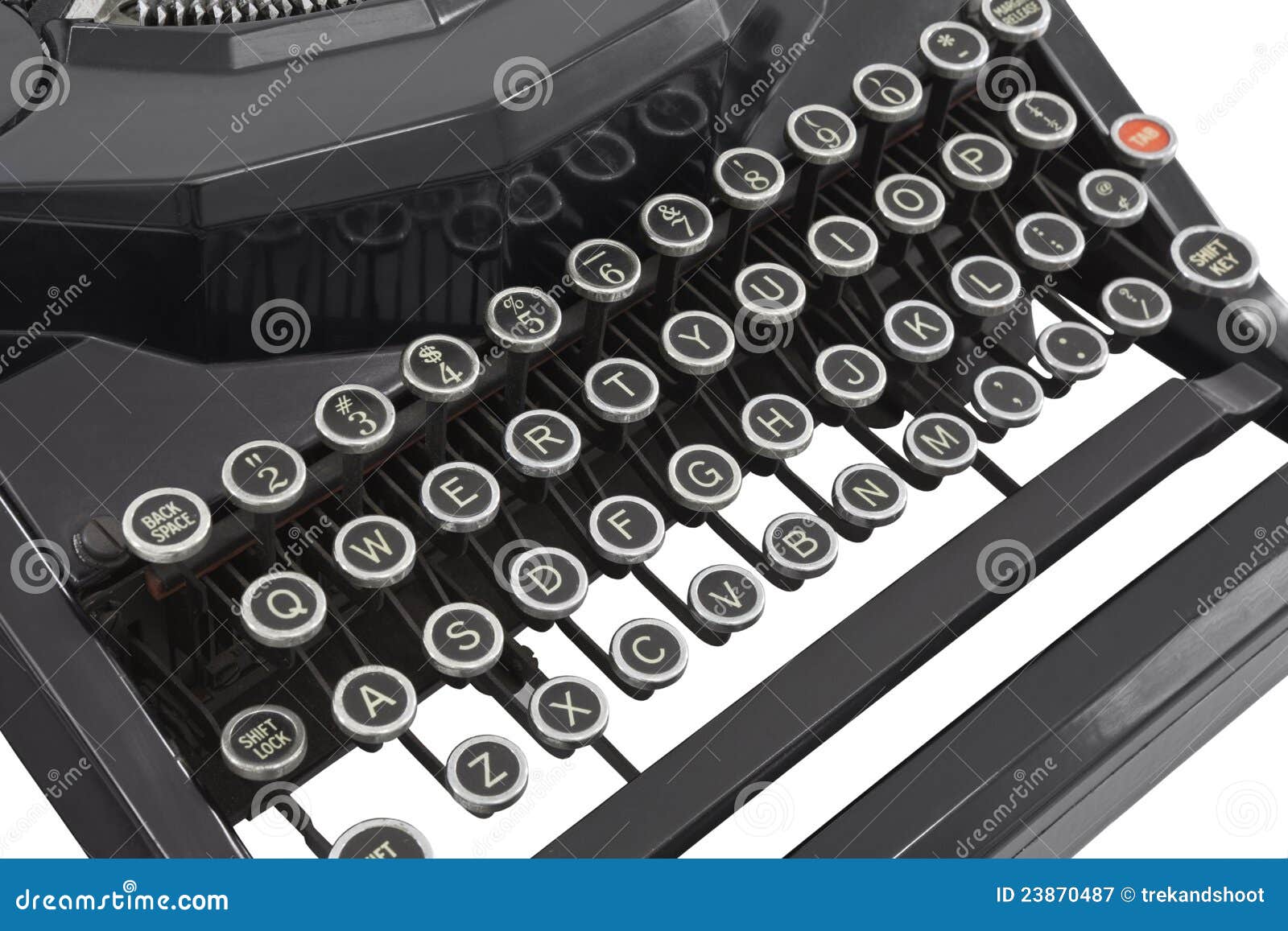 Vintage Typewriter Keys Isolated on White Stock Image Image of writer