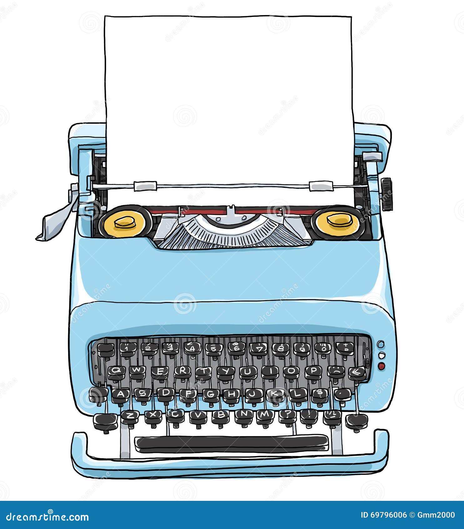 Vintage Typewriter with Paper Art Illustration Stock Illustration