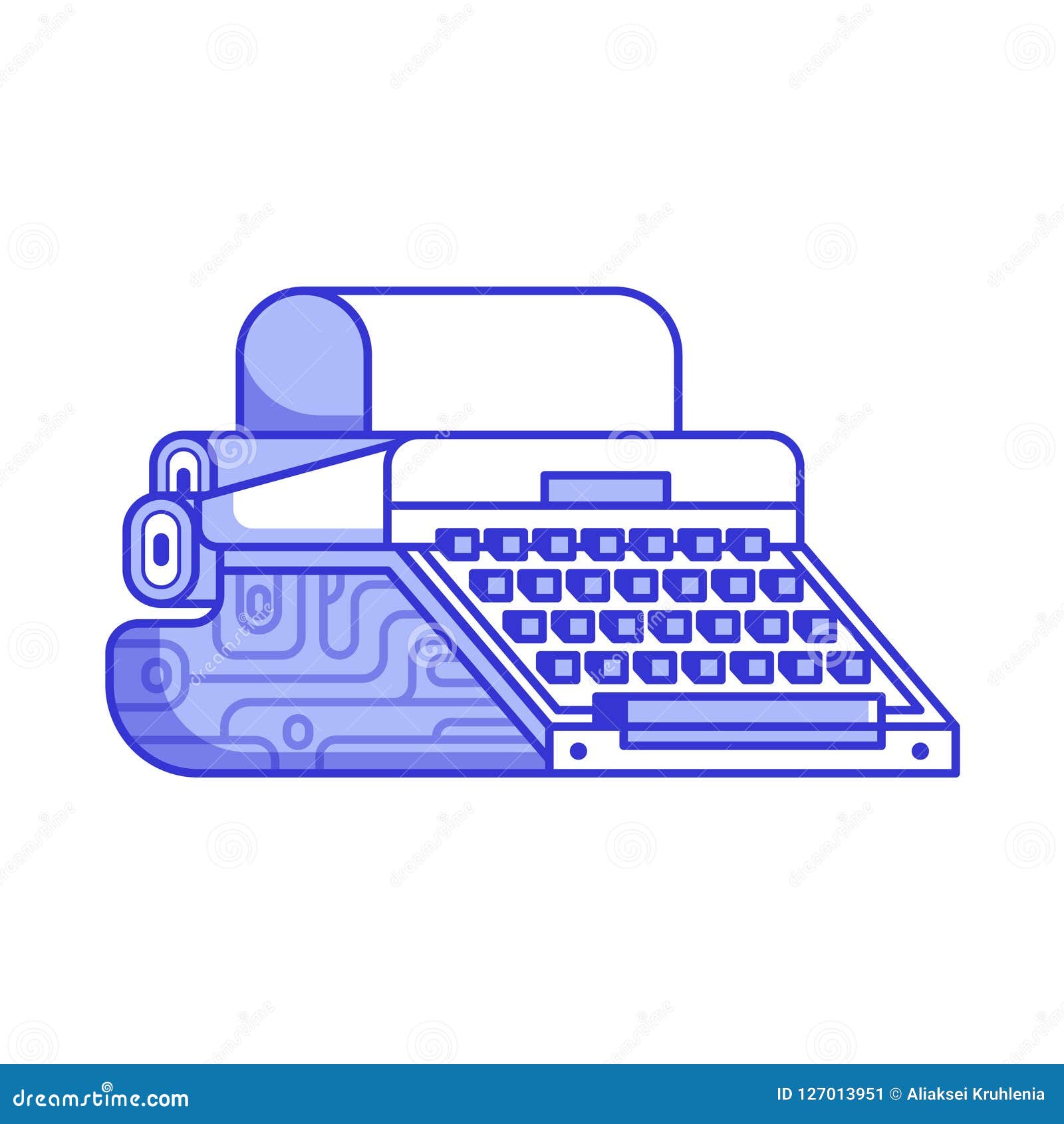 old typewriter or writing machine icon
