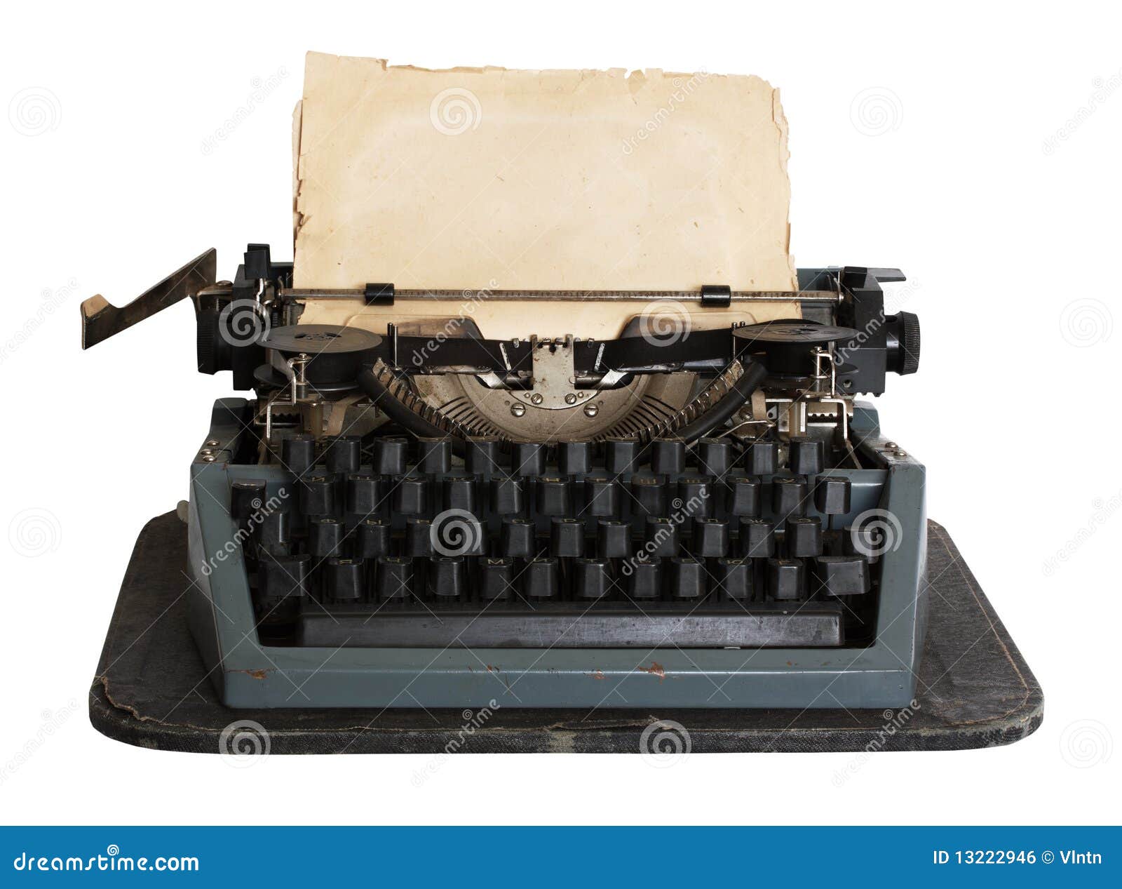 Vintage Typewriter with Paper Isolated Stock Photo - Image of machine,  keyboard: 13222946