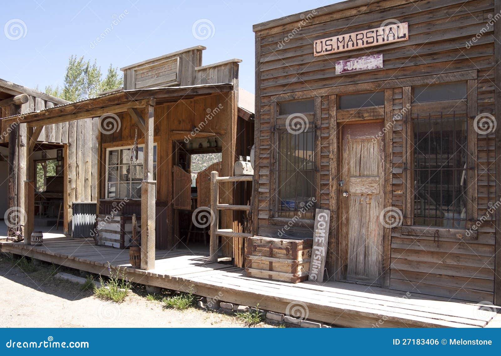 Vintage US jail stock photo. Image of street, cowboy 27183406