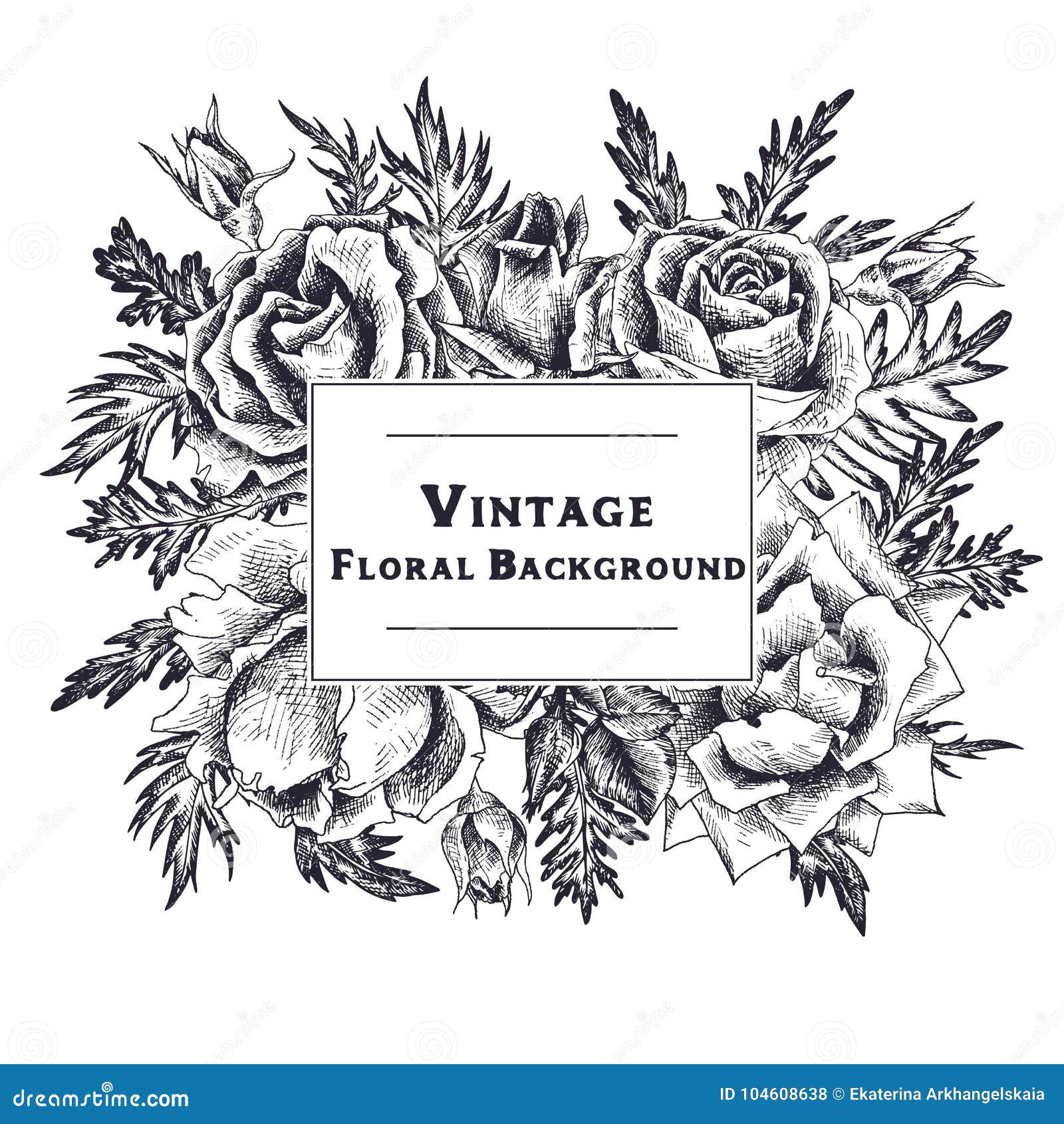 Vintage Vector Floral Composition Stock Vector - Illustration of ...