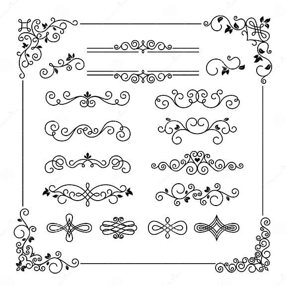 Vintage Vector Frame Border Divider Corner Stock Vector - Illustration ...