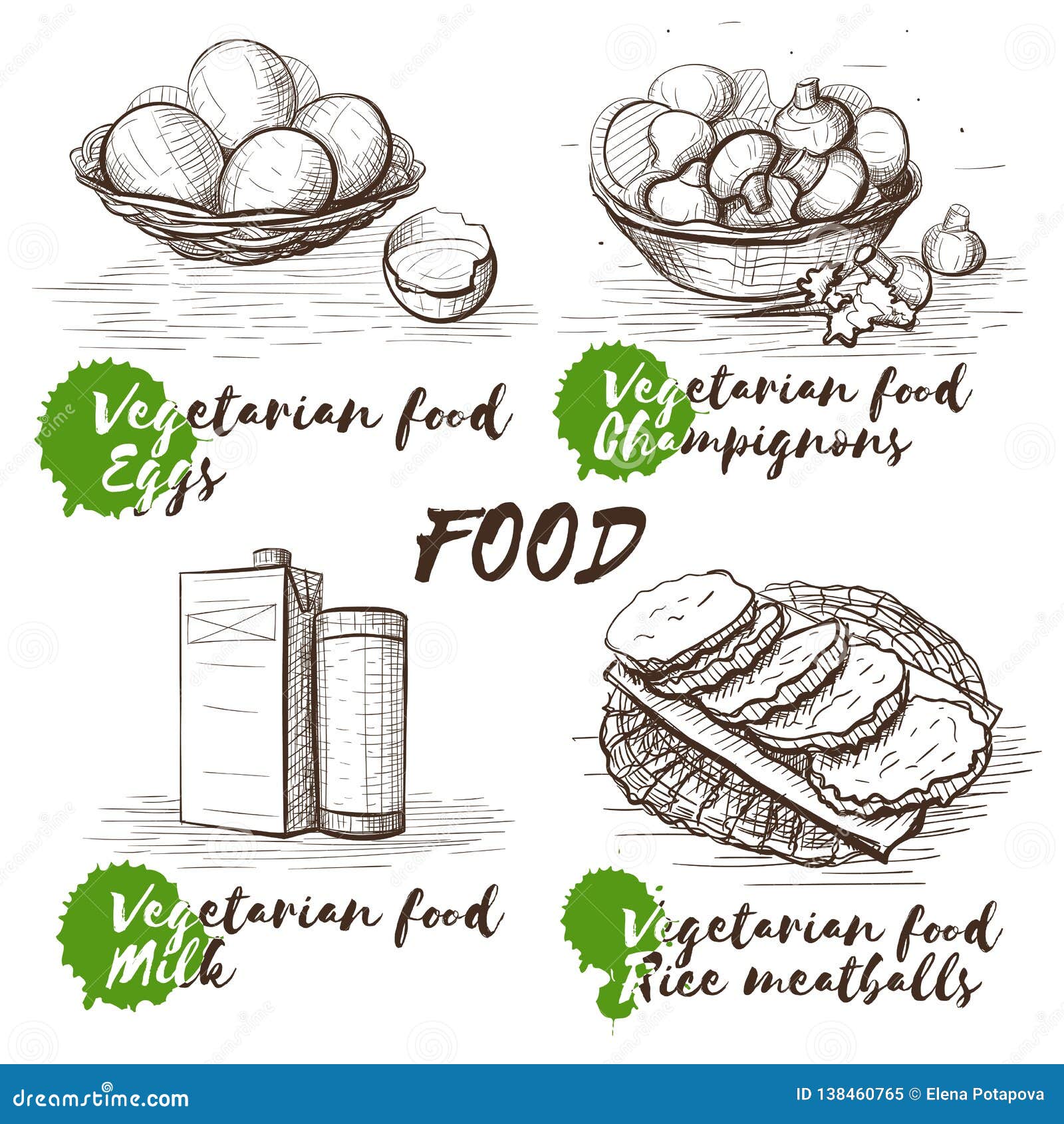 Healthy food Vector illustration in sketch style Stock Vector  Adobe  Stock