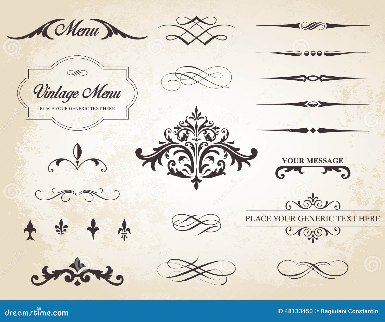 Download Vintage Vector Label Page Dividers And Borders Stock ...