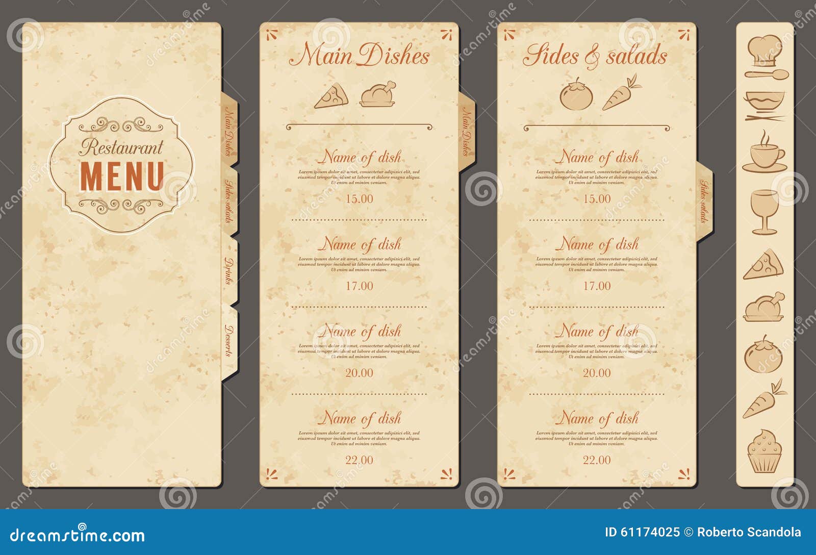 Vintage Vector Restaurant Menu Template Stock Vector Throughout Horizontal Menu Templates Free Download