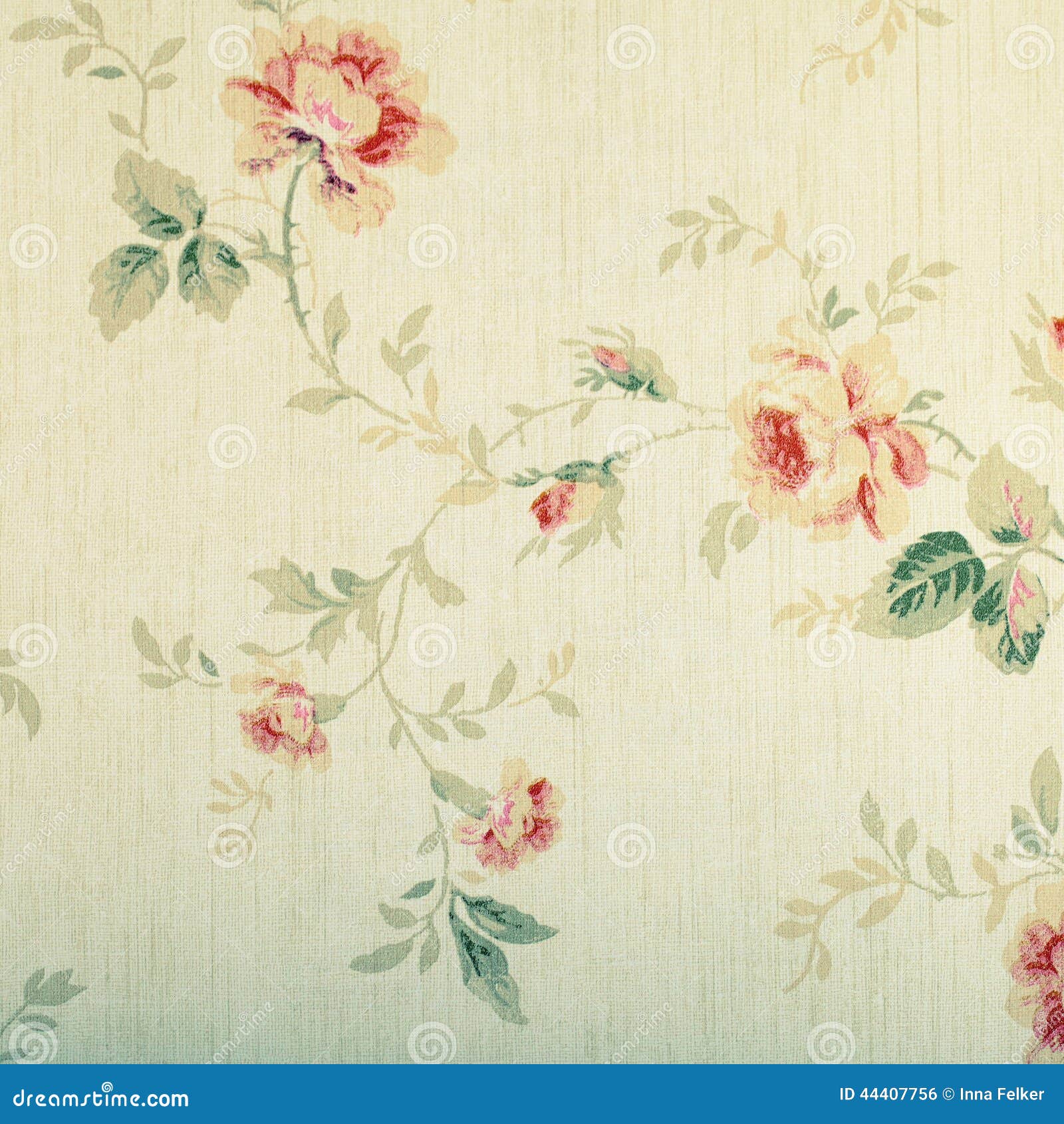 Vintage Victorian Wallpaper with Floral Pattern Stock Photo Image of