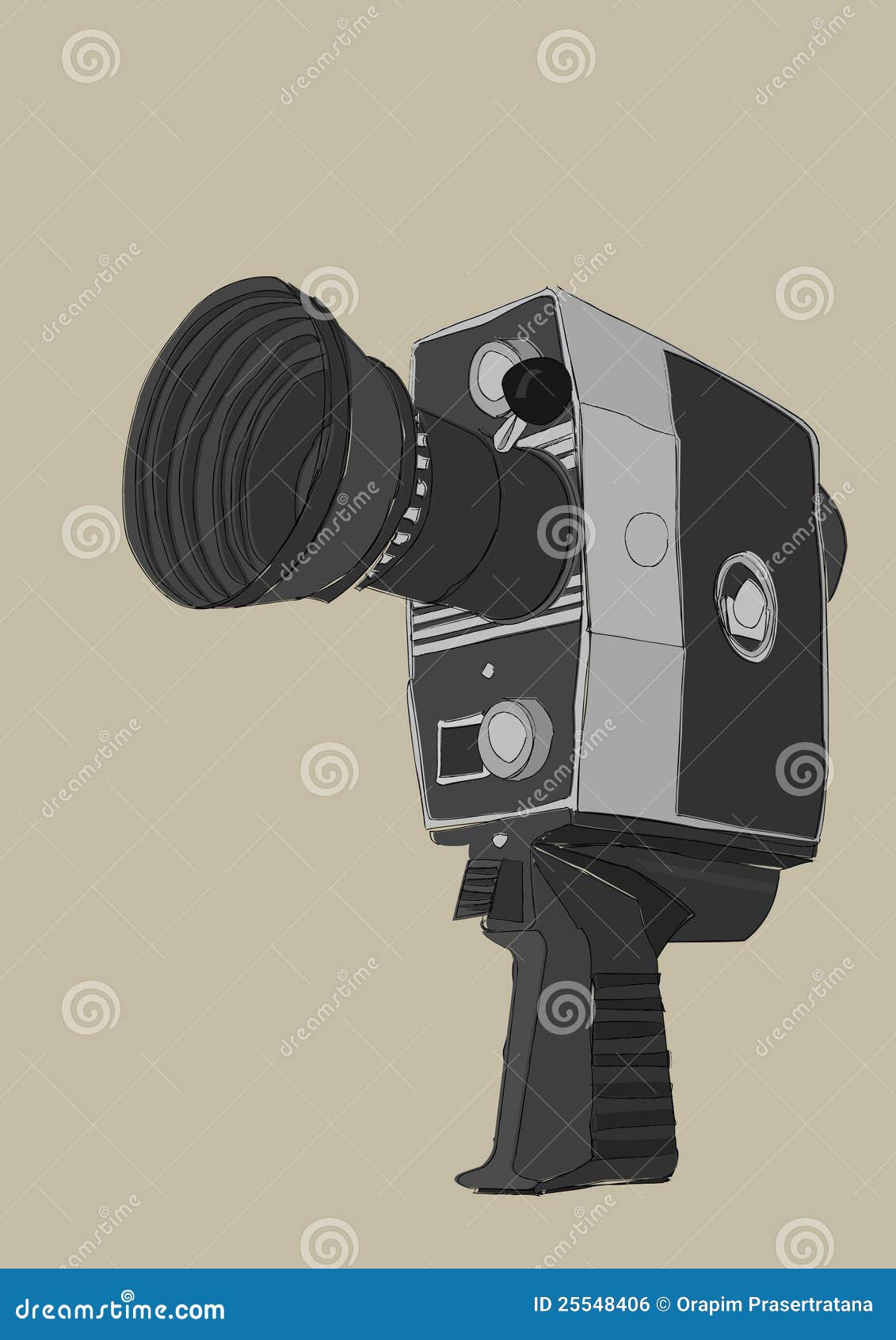 Vintage Video Camera stock illustration. Illustration of camera 25548406