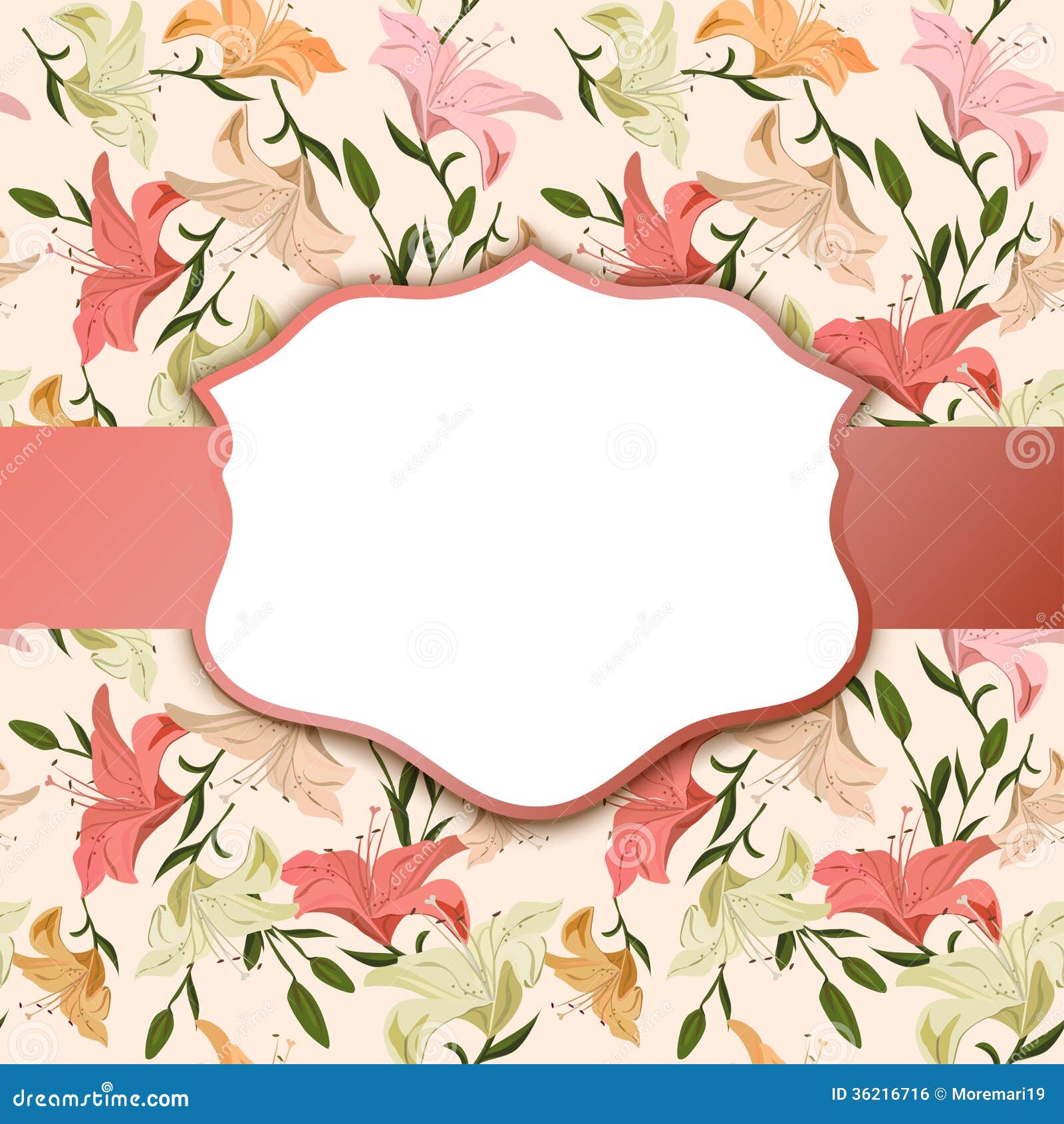 vintage vignette on a floral background