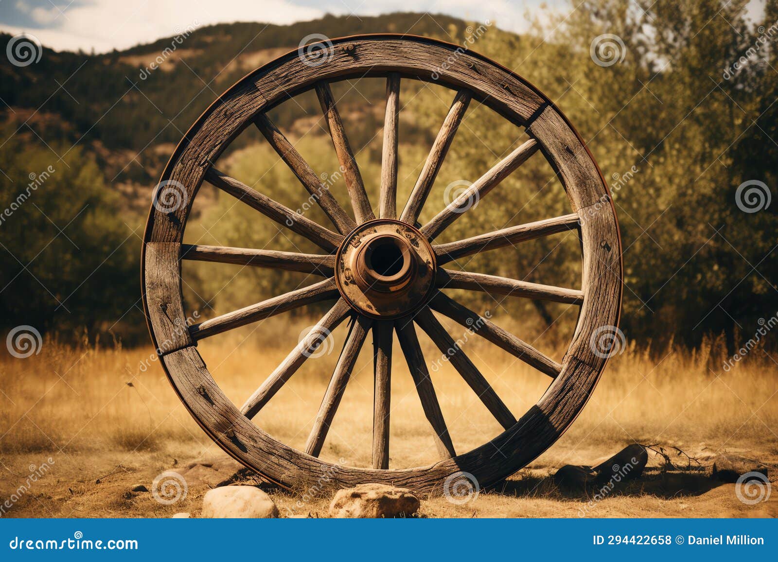 Vintage Wagon Wheel Vintage Country Kitchen Stock Illustration