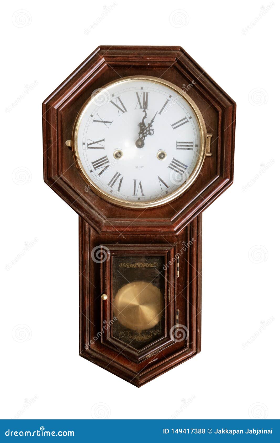 Vintage Wall Clock Isolated on White Stock Photo Image of ornament