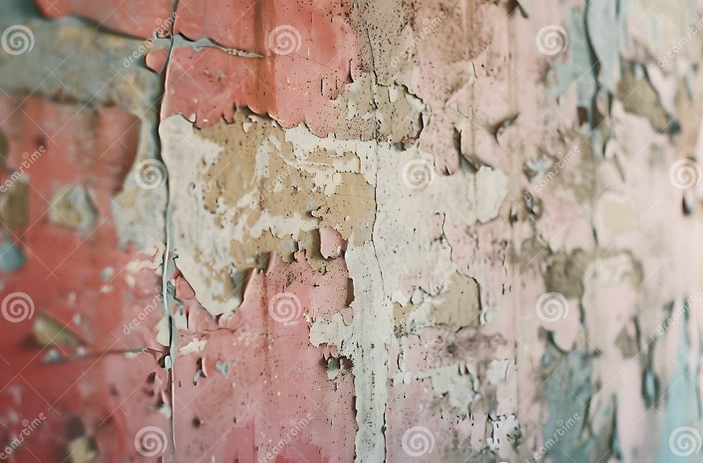 Vintage Wall with Peeling Paint and Aged Textures Stock Illustration