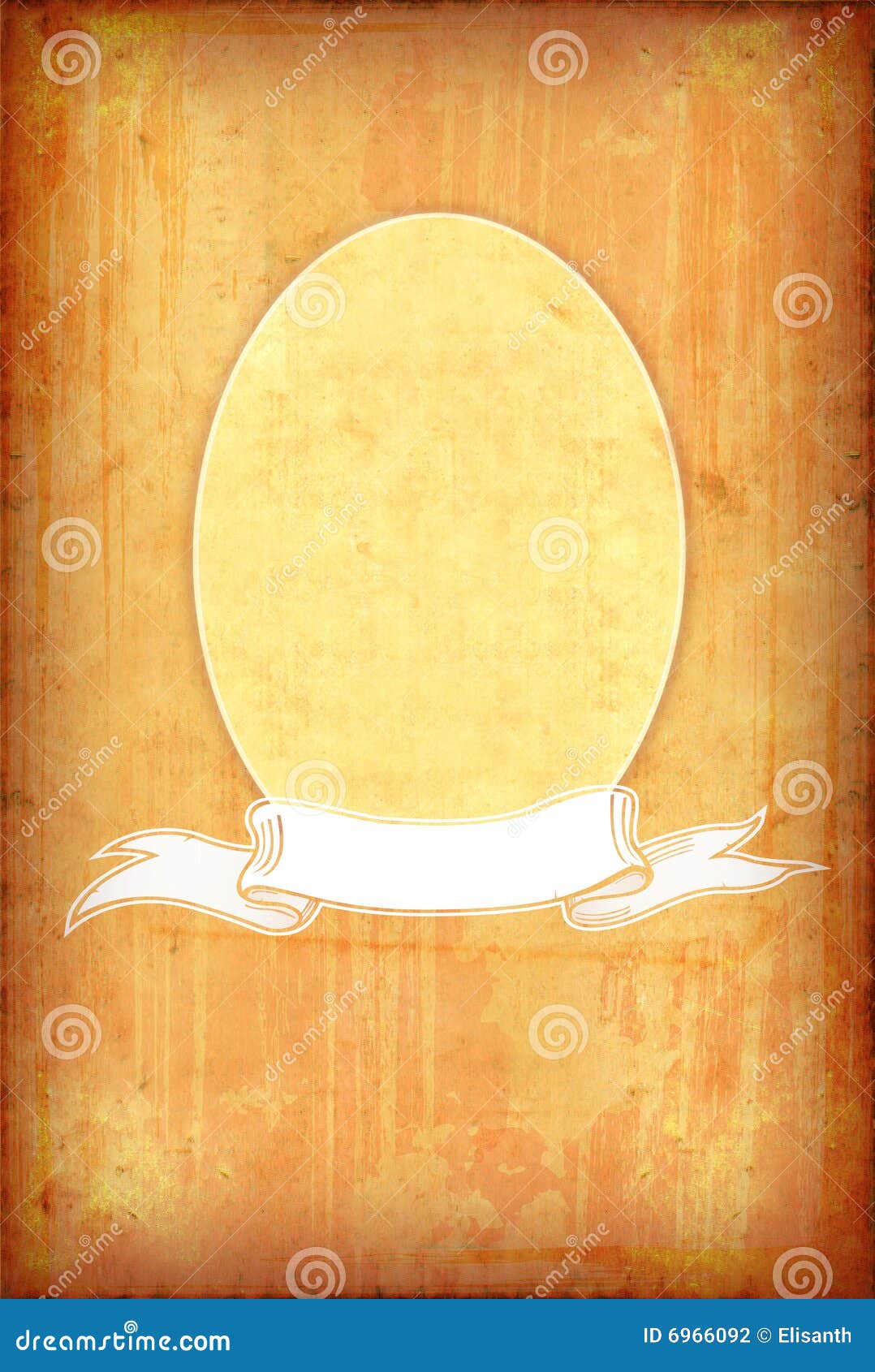 Vintage Wallpaper with Frame and Ribbon Stock Illustration