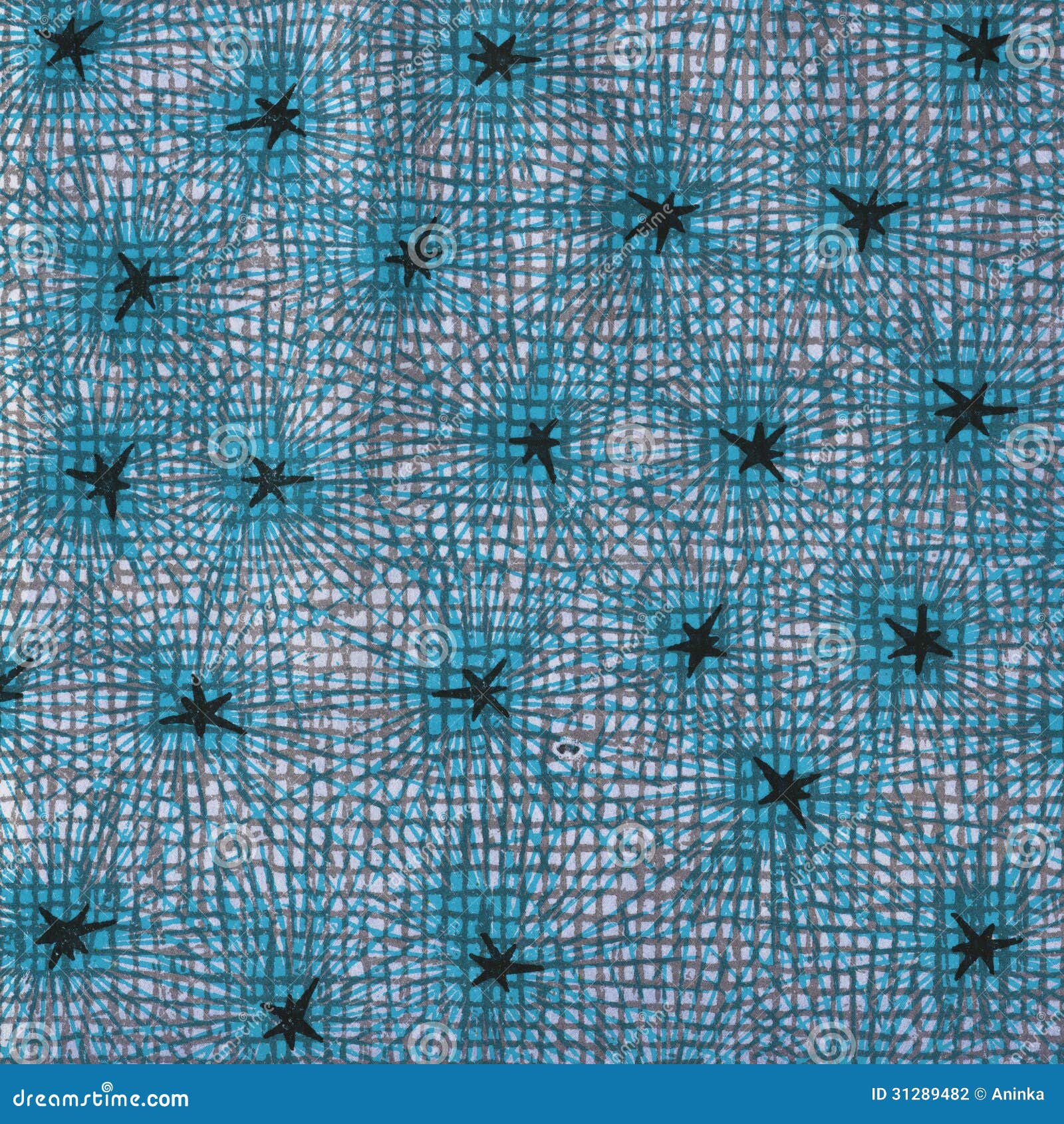 vintage wallpaper - stars - azure
