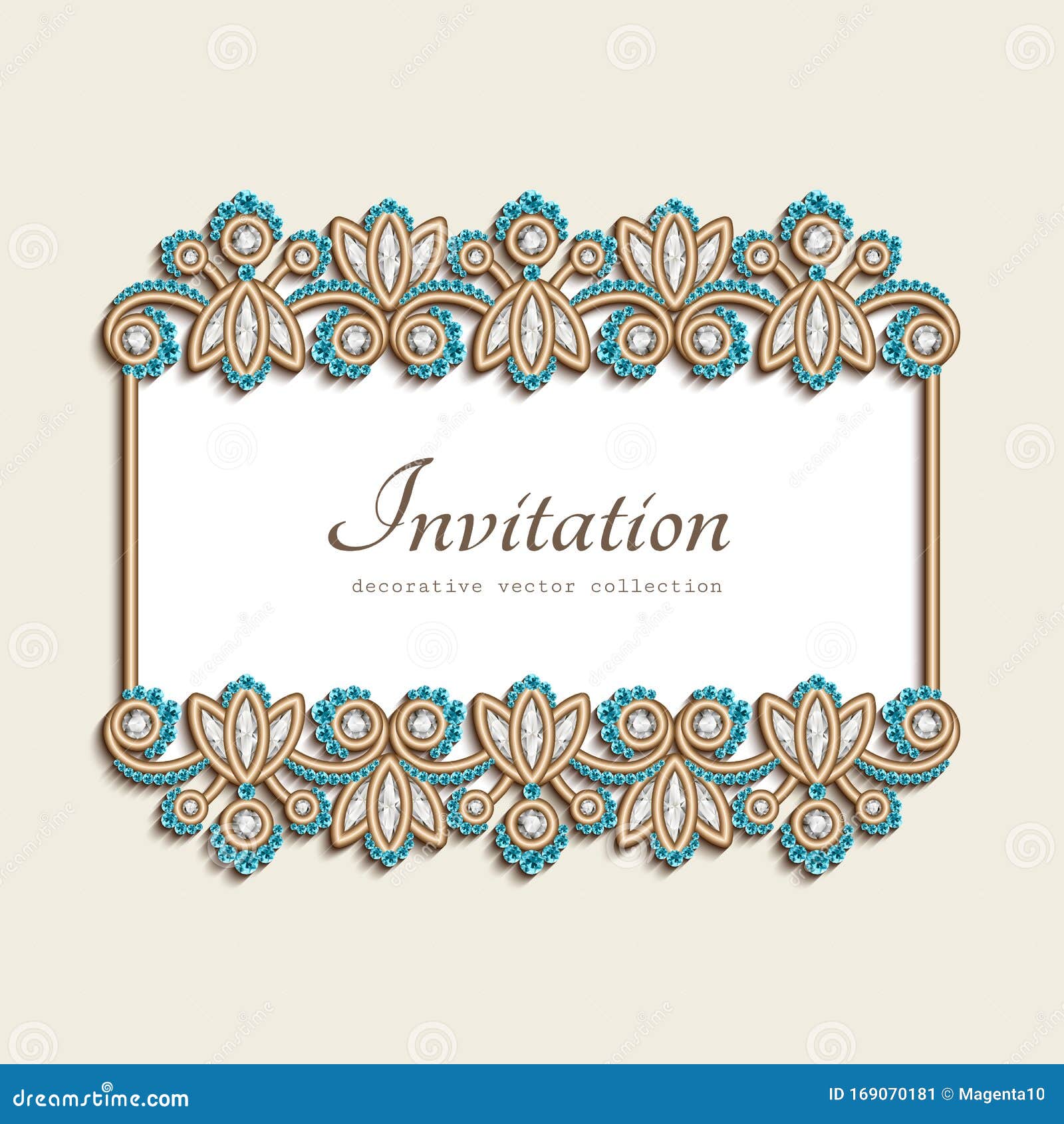Vintage Wedding Card with Jewellery Border Stock Vector - Illustration of  jewelry, antique: 169070181