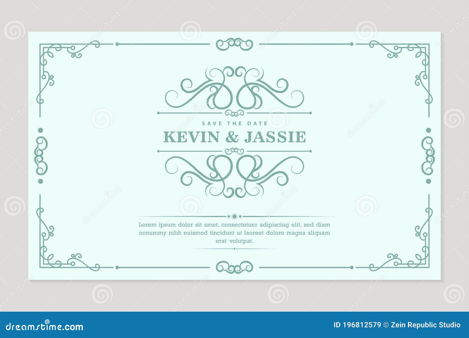 Vintage Wedding Frame with Ornaments Stock Illustration Illustration