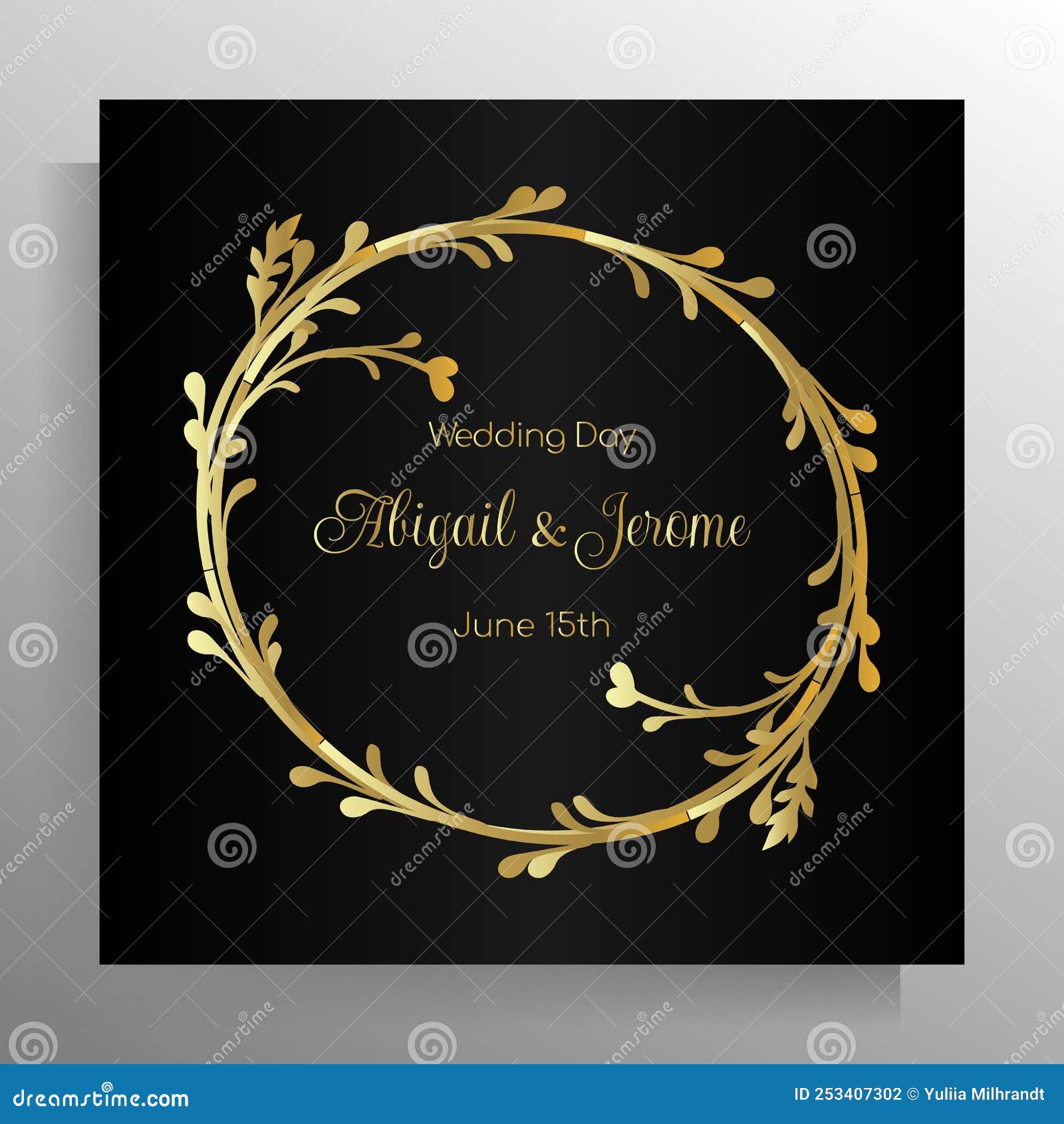 Vintage Wedding Invitation Design. Stock Illustration Illustration of