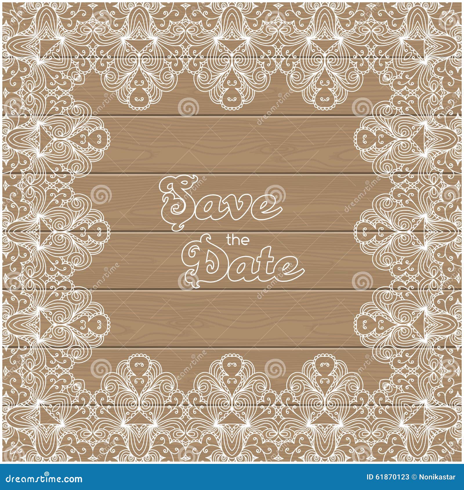 Download Vintage Wedding Invitation With Lace Border Stock Vector ...