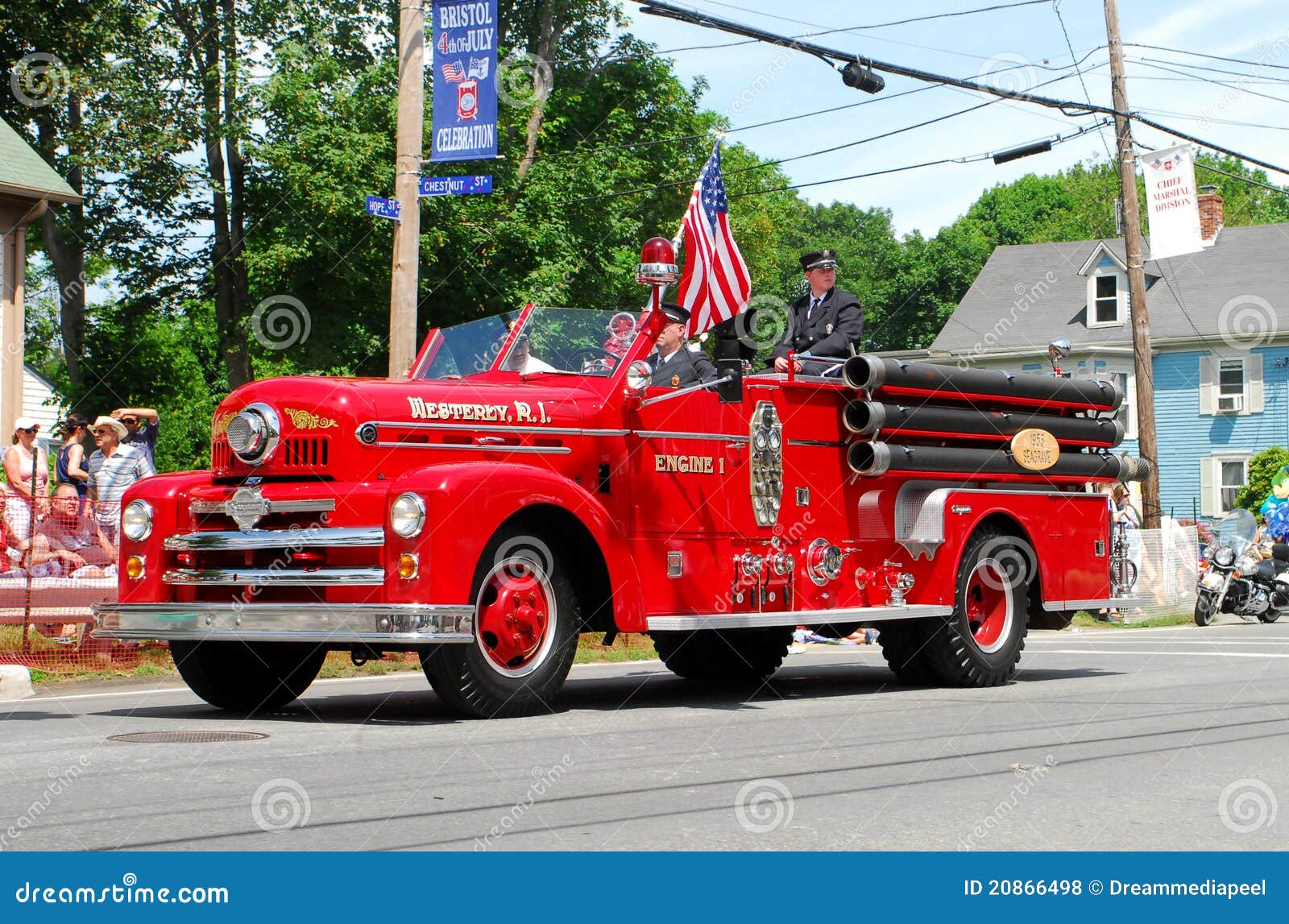 Vintage Westerly, RI Firetruck Editorial Stock Photo Image of