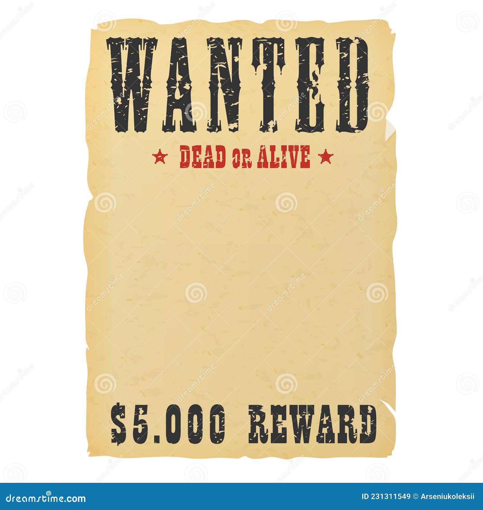 wanted reward poster template