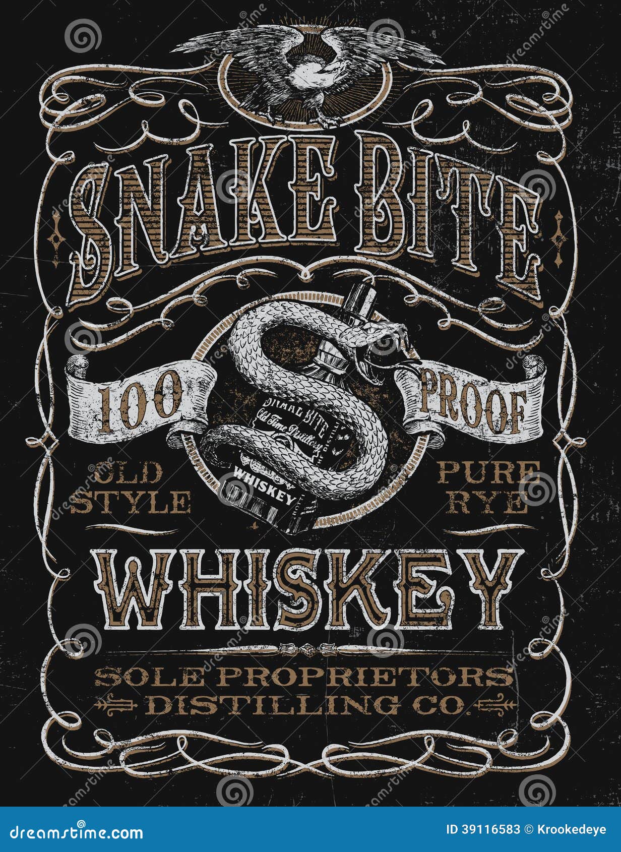 vintage whiskey label t-shirt graphic