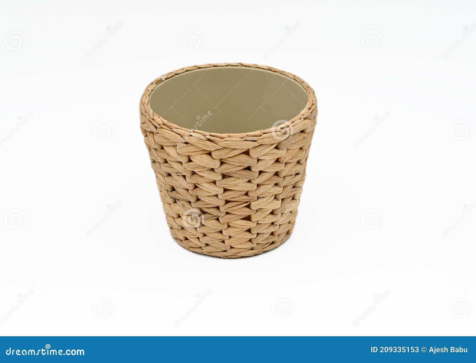 Vintage White Cane Basket with Isolated White Back Ground Full Depth of