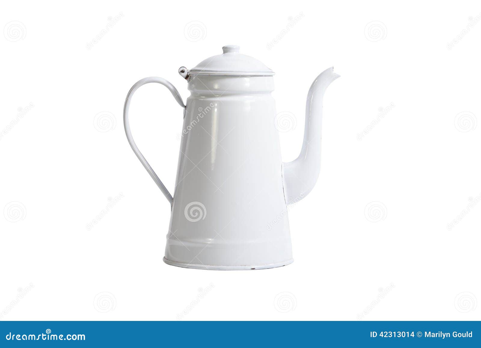Vintage White Coffee Pot Isolated Stock Photo Image of vintage