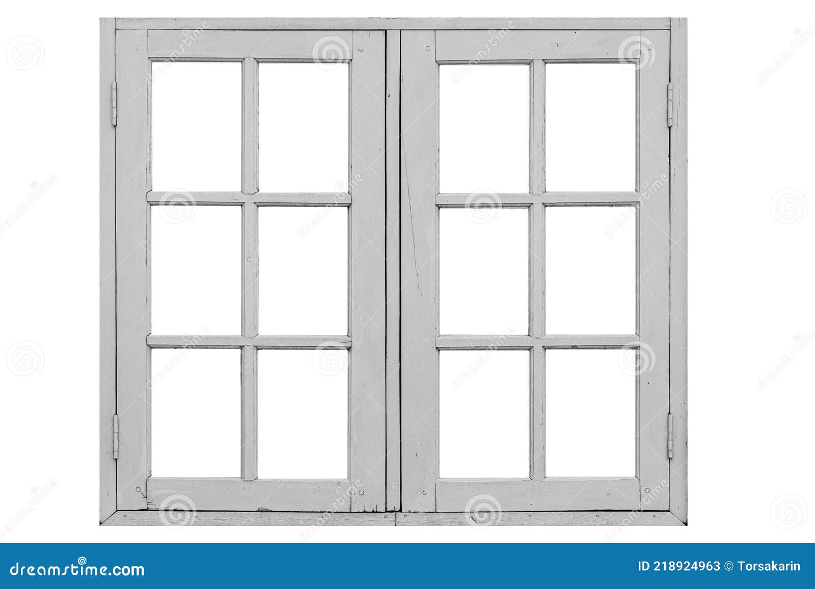 White Painted Wooden Window Frame Isolated on a White Background Stock ...