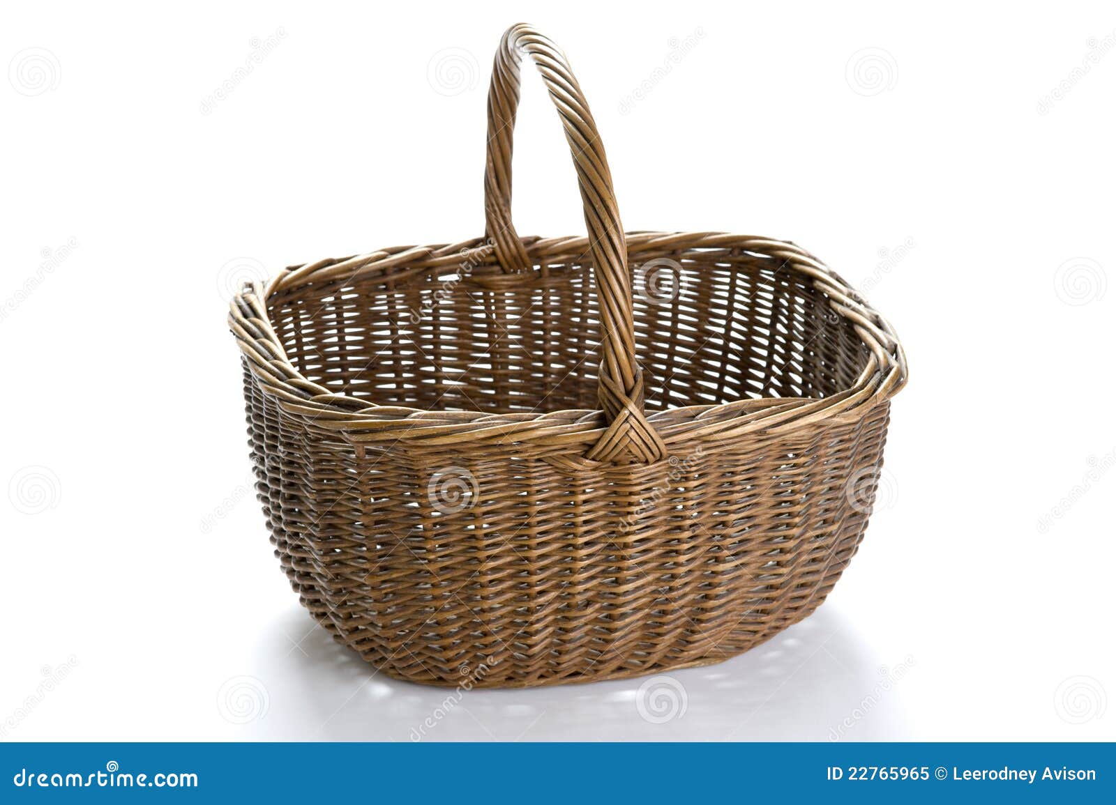 Vintage Wicker Shopping Basket Stock Image Image of background