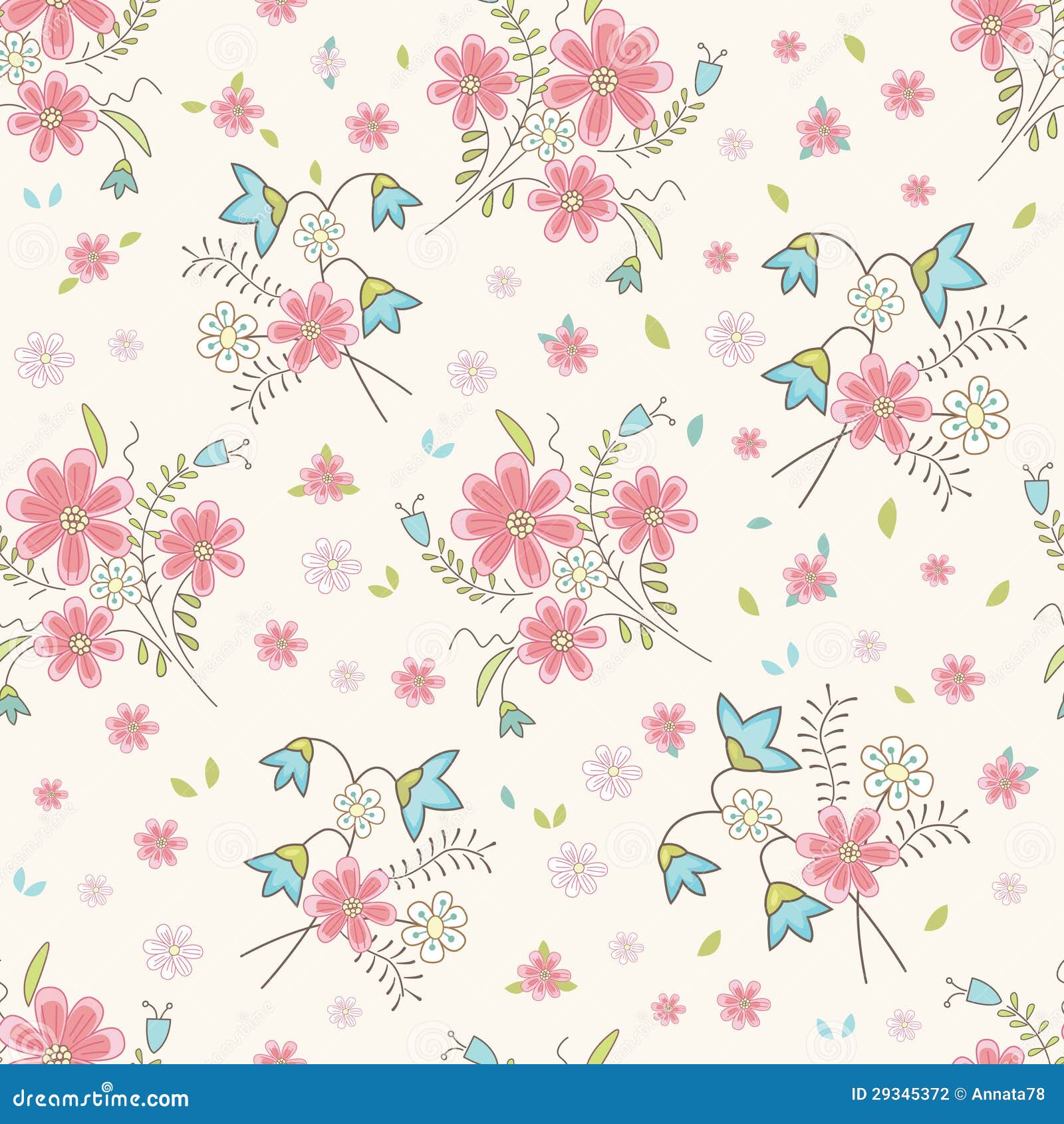 Vintage Wildflowers Seamless Stock Vector - Illustration of vintage