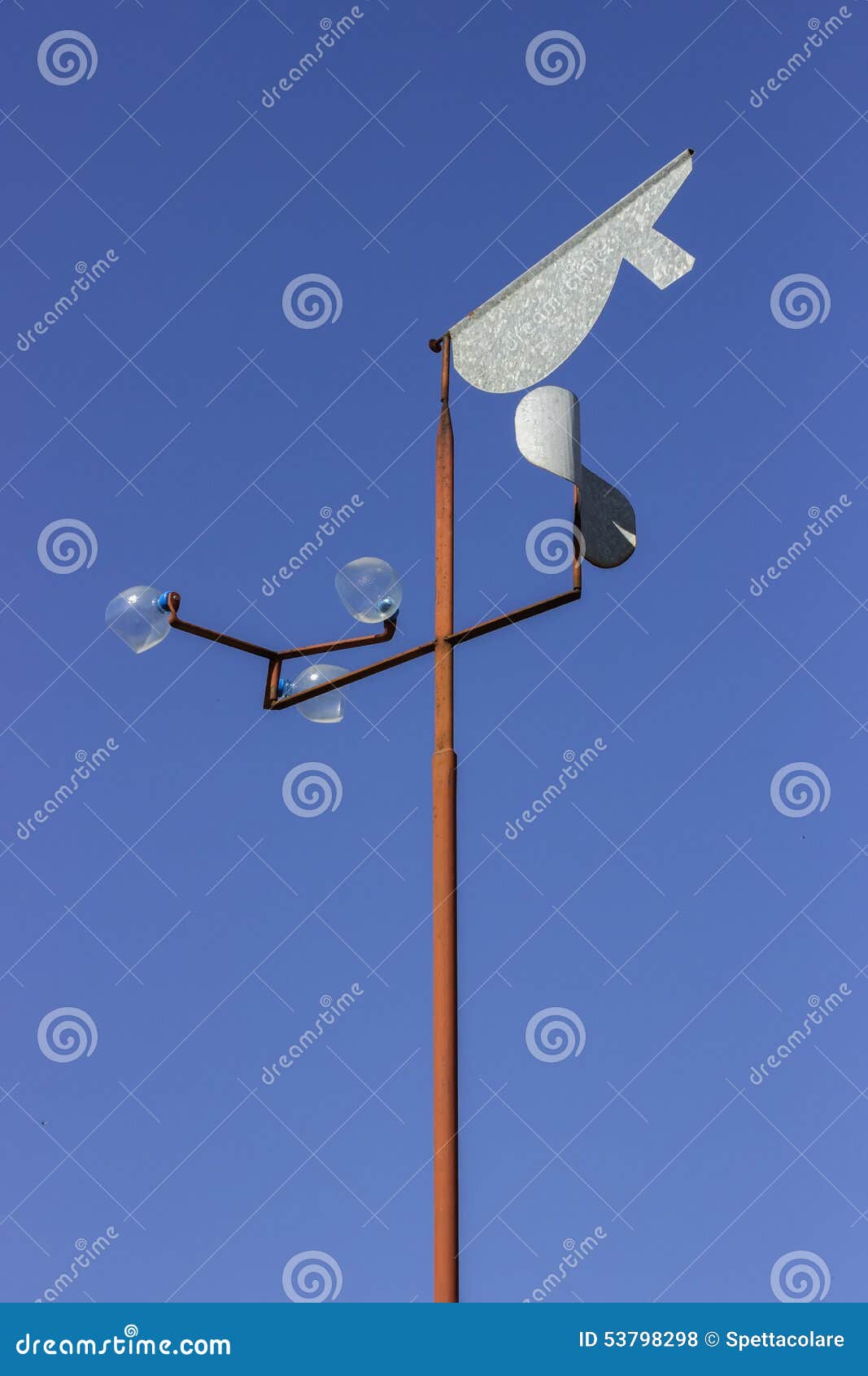 Vintage Wind Vane on Blue Sky Stock Photo Image of conditions, forecast 53798298