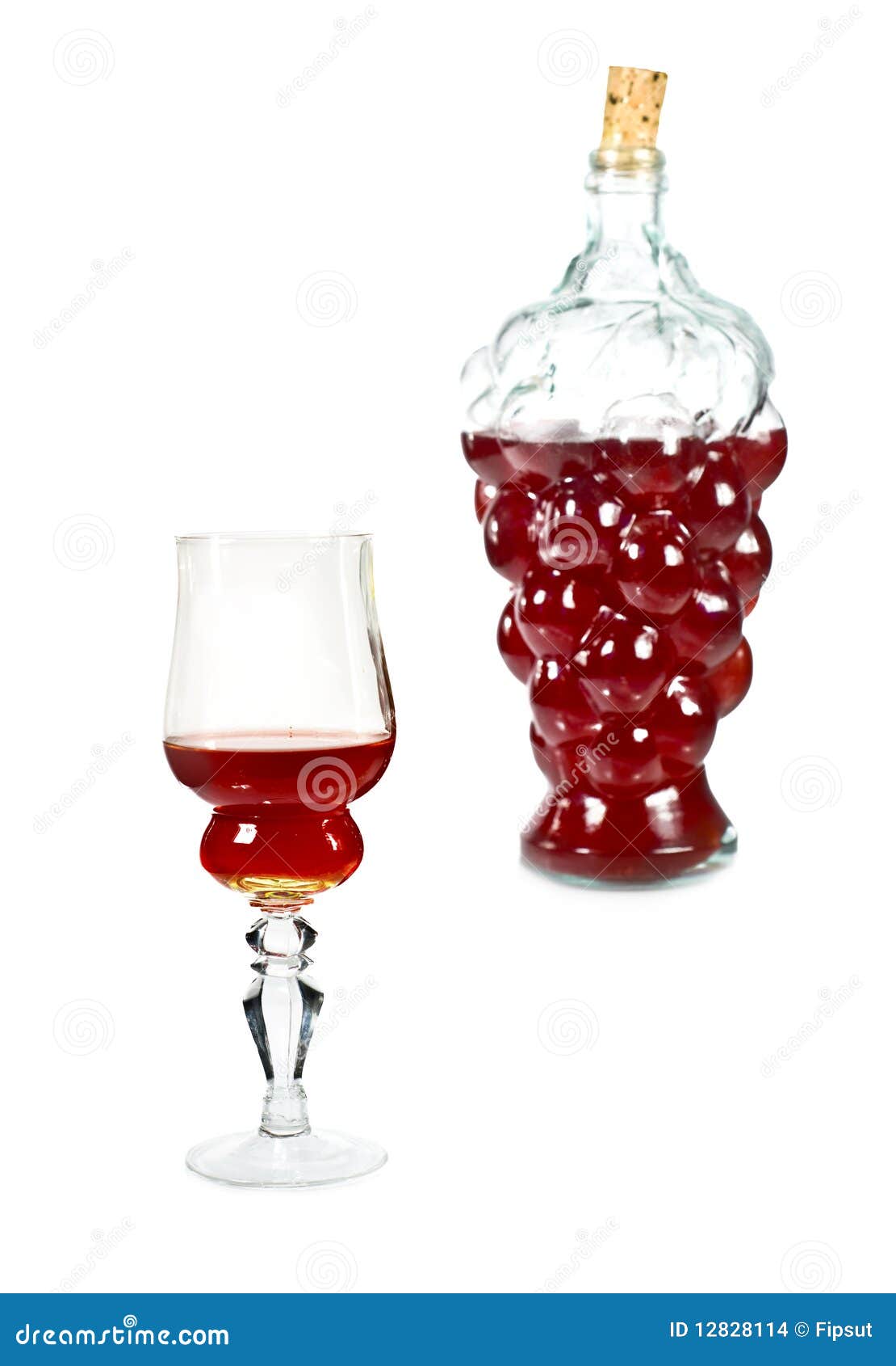 Vintage Wine Bottle and Glass Stock Photo Image of liquid, elegant