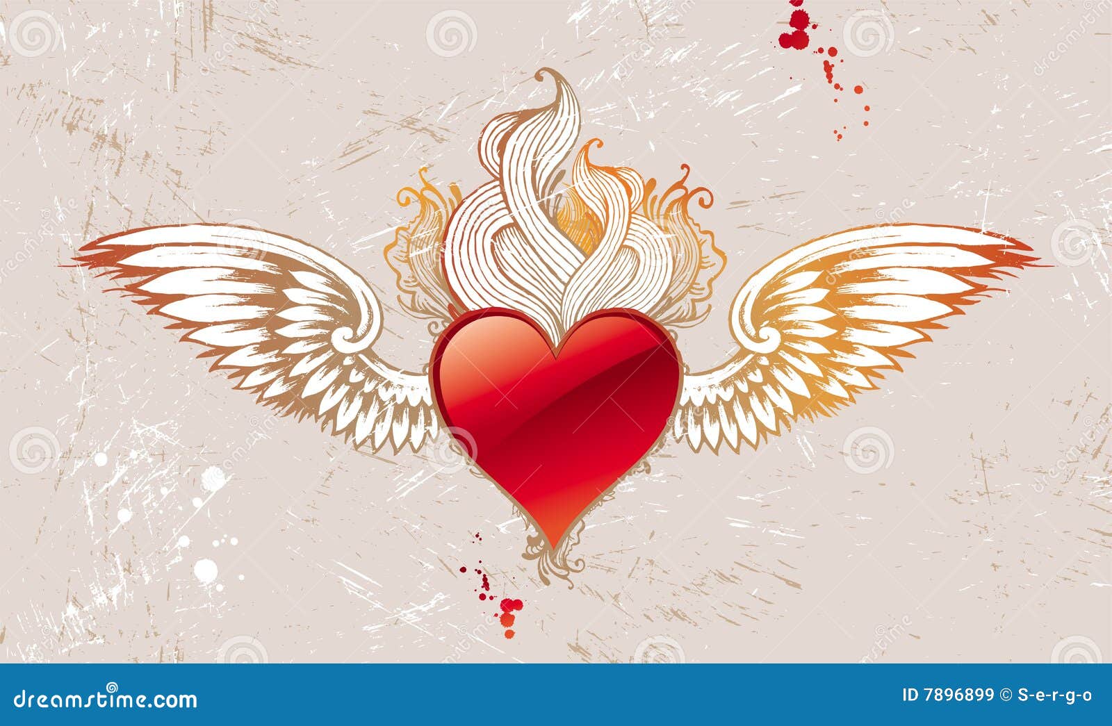 vintage winged heart