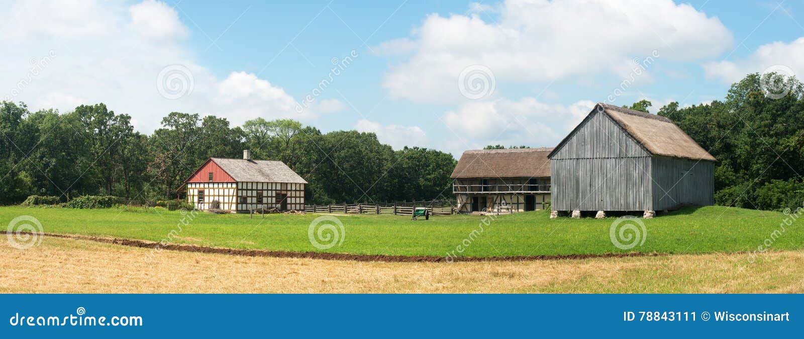 Vintage Wisconsin Dairy Farm Panorama Stock Image Image of rural, panorama 78843111