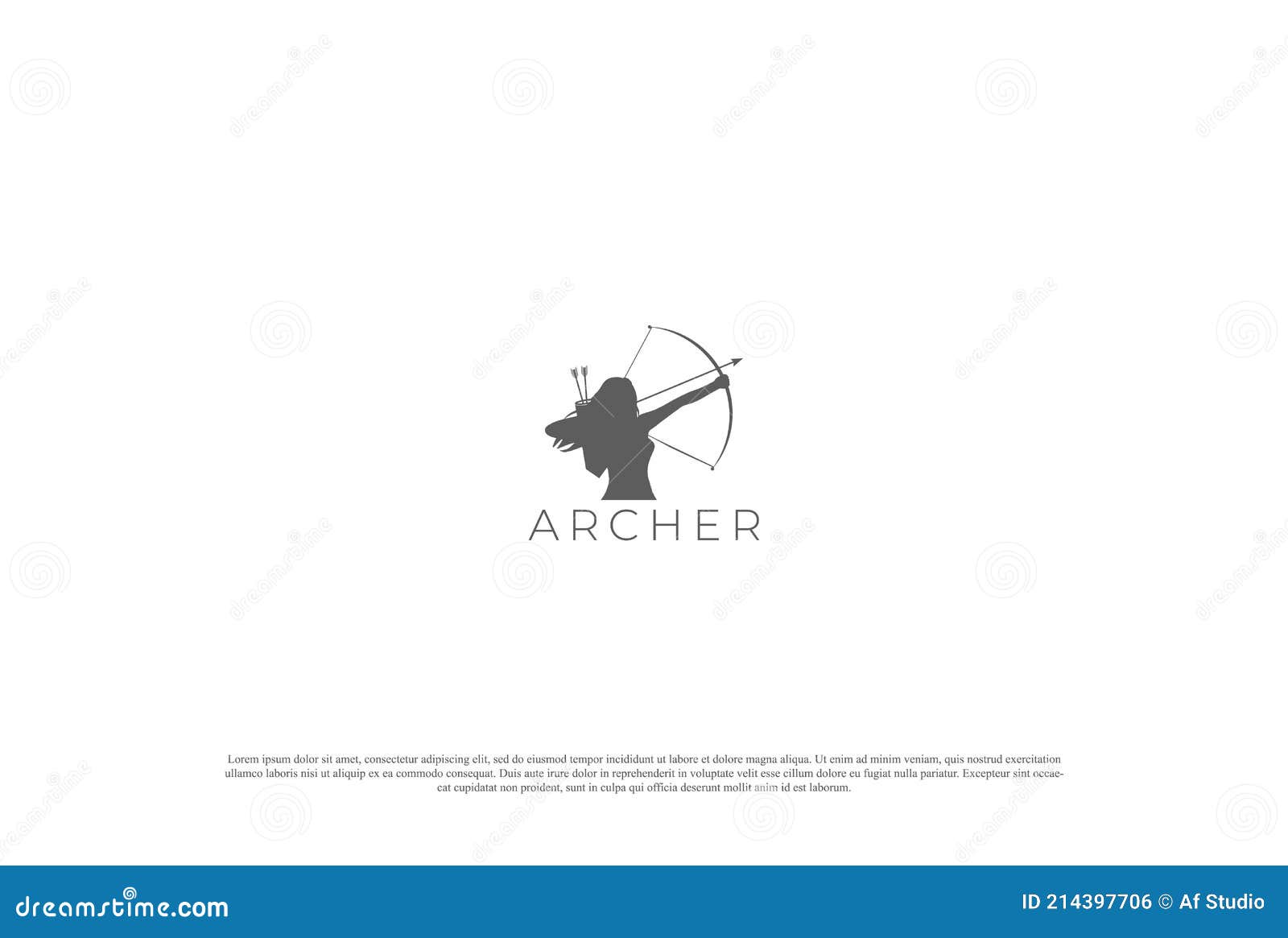 vintage woman archer for archery sport club logo  