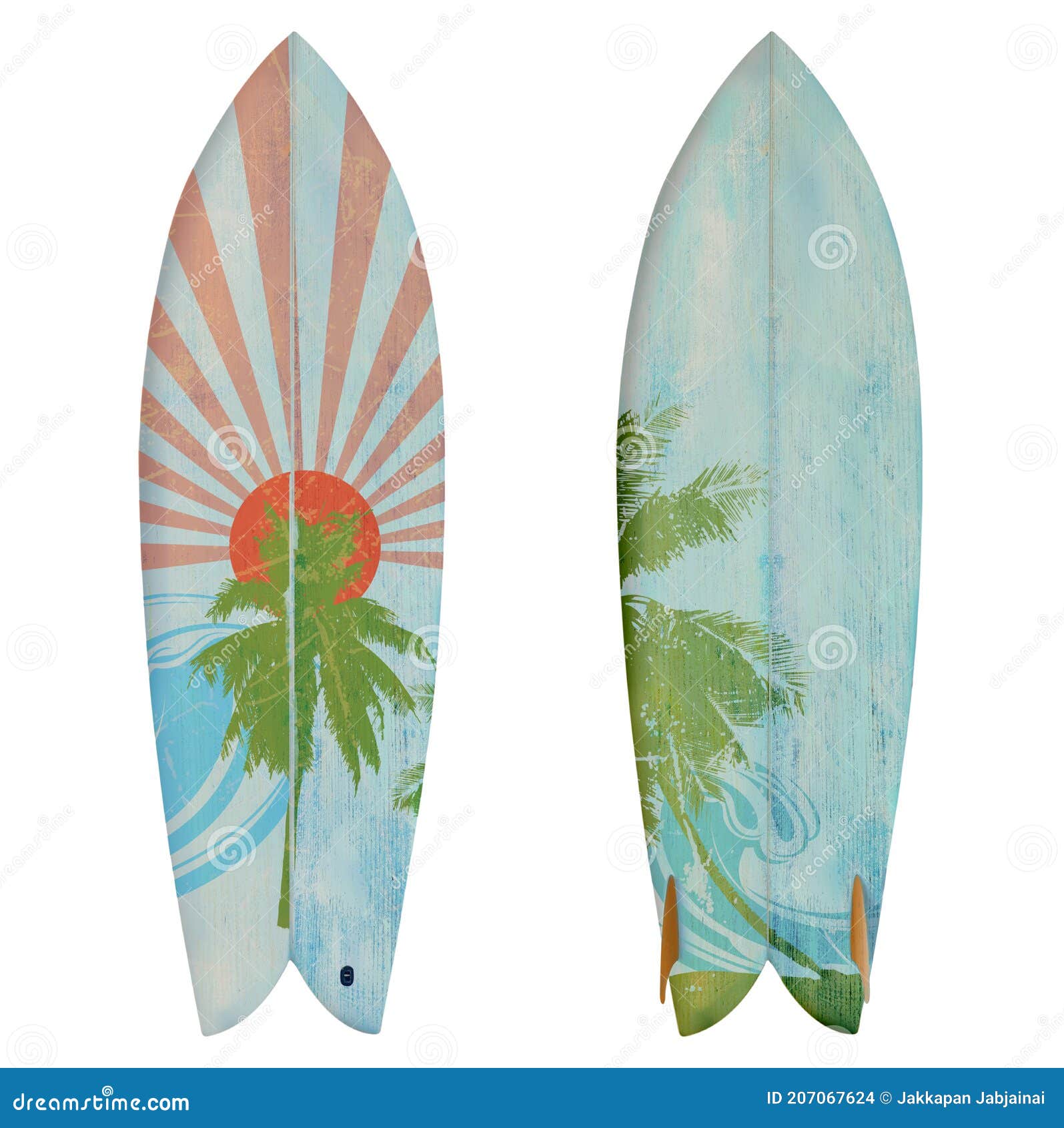 vintage wood fish board surfboard