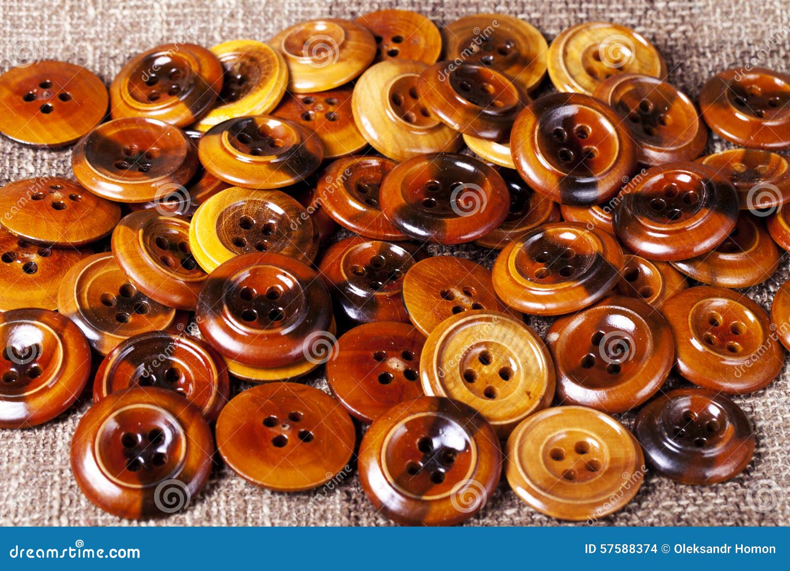 Vintage Wooden Buttons Background Stock Photo - Image of close, button ...