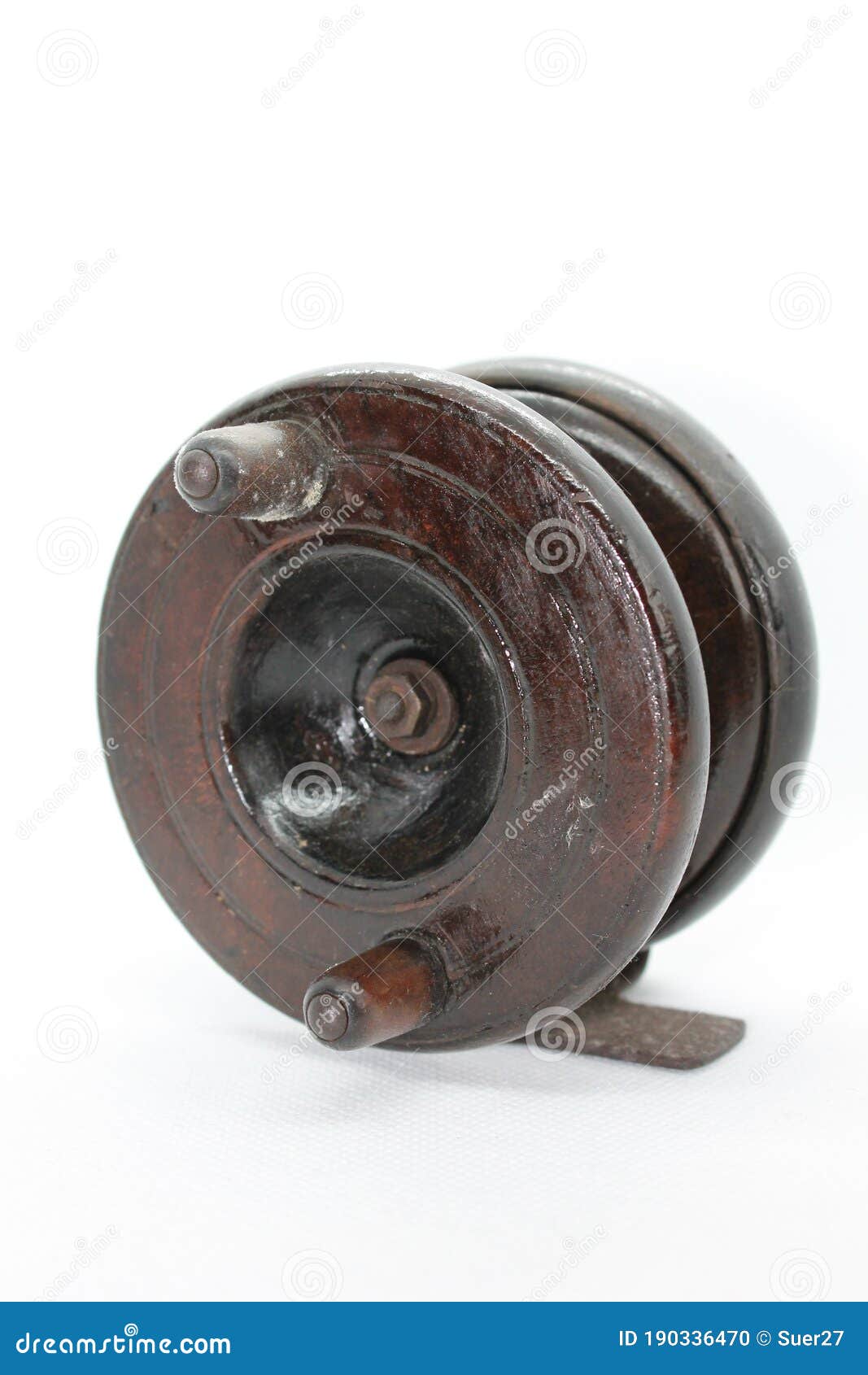 Vintage Wooden Fishing Reel with Centre Nut and Bolt Stock Photo - Image of  activity, centre: 190336470