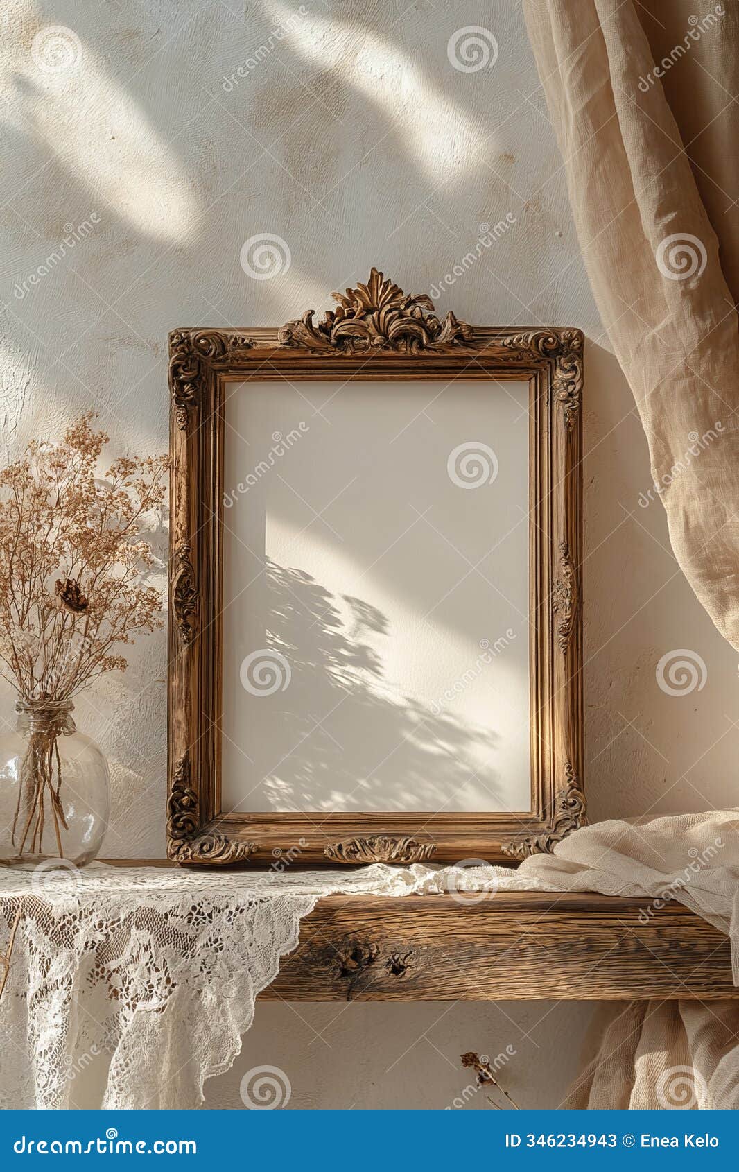 vintage wooden frame mockup